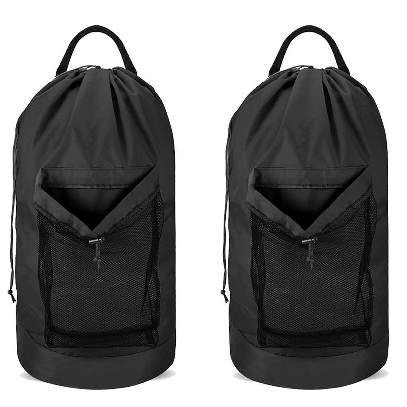 Laundry Bag with Shoulder Straps and Mesh Pocket Laundry Backpack