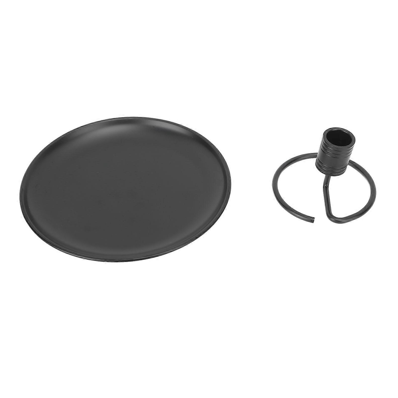 Moxa Stick Storage Base, Round, Stable and Compact, Stainless Steel, for Home Moxibustion, Black