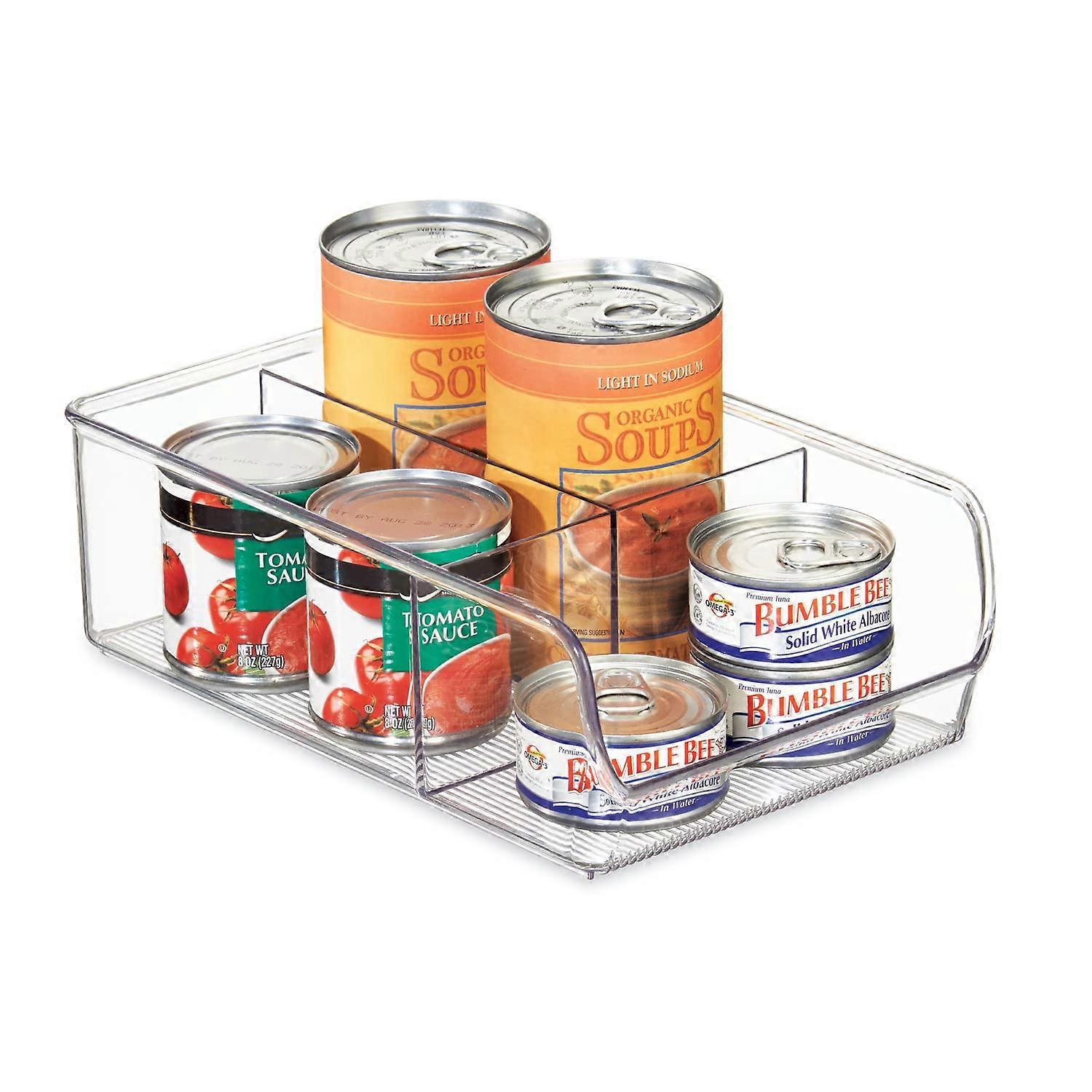 Storage Box - Extra-Large Solid Plastic Kitchen Organizer with 3 Compartments - Transparent (AAA)