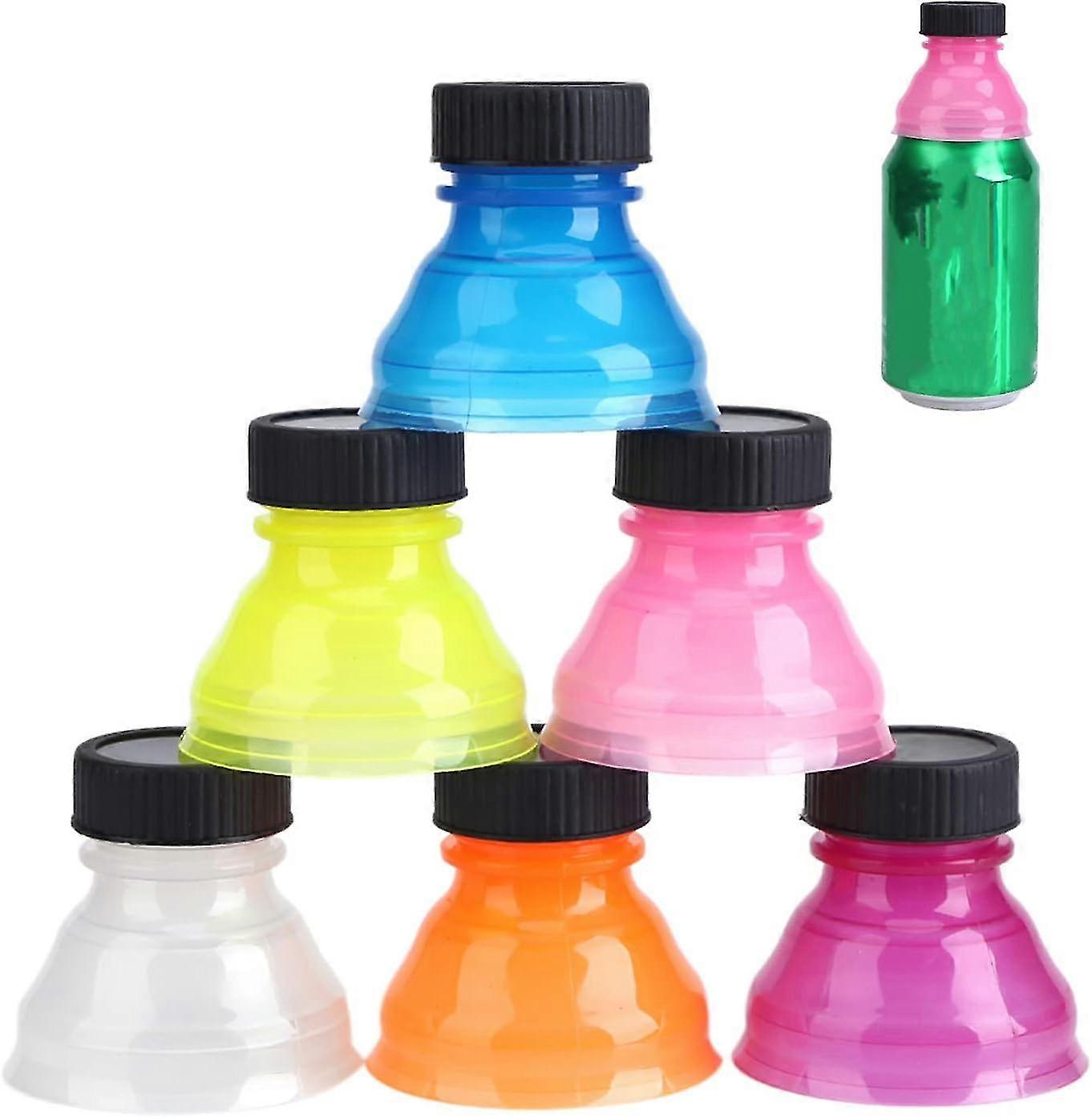 6-Pack Resealable Can Lids for Beverages, Compatible with Soda, Beer, Juice, and Energy Drinks