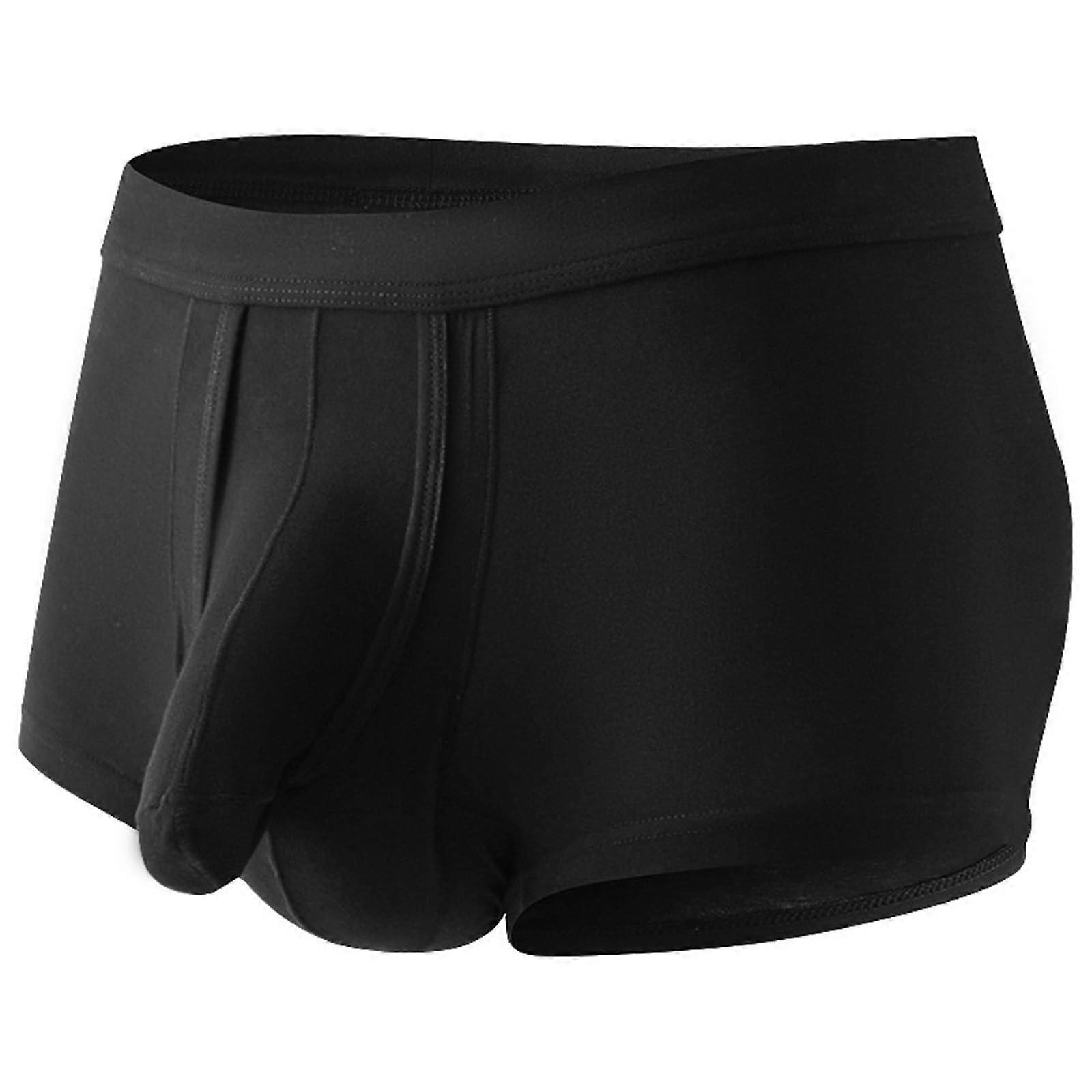 Elephant Boxer Shorts Men's Comfortable Pouch Underwear Stretch Fabric Breathable Briefs Plain Soft Trunks Elastic Waistband Underwear Black XXL