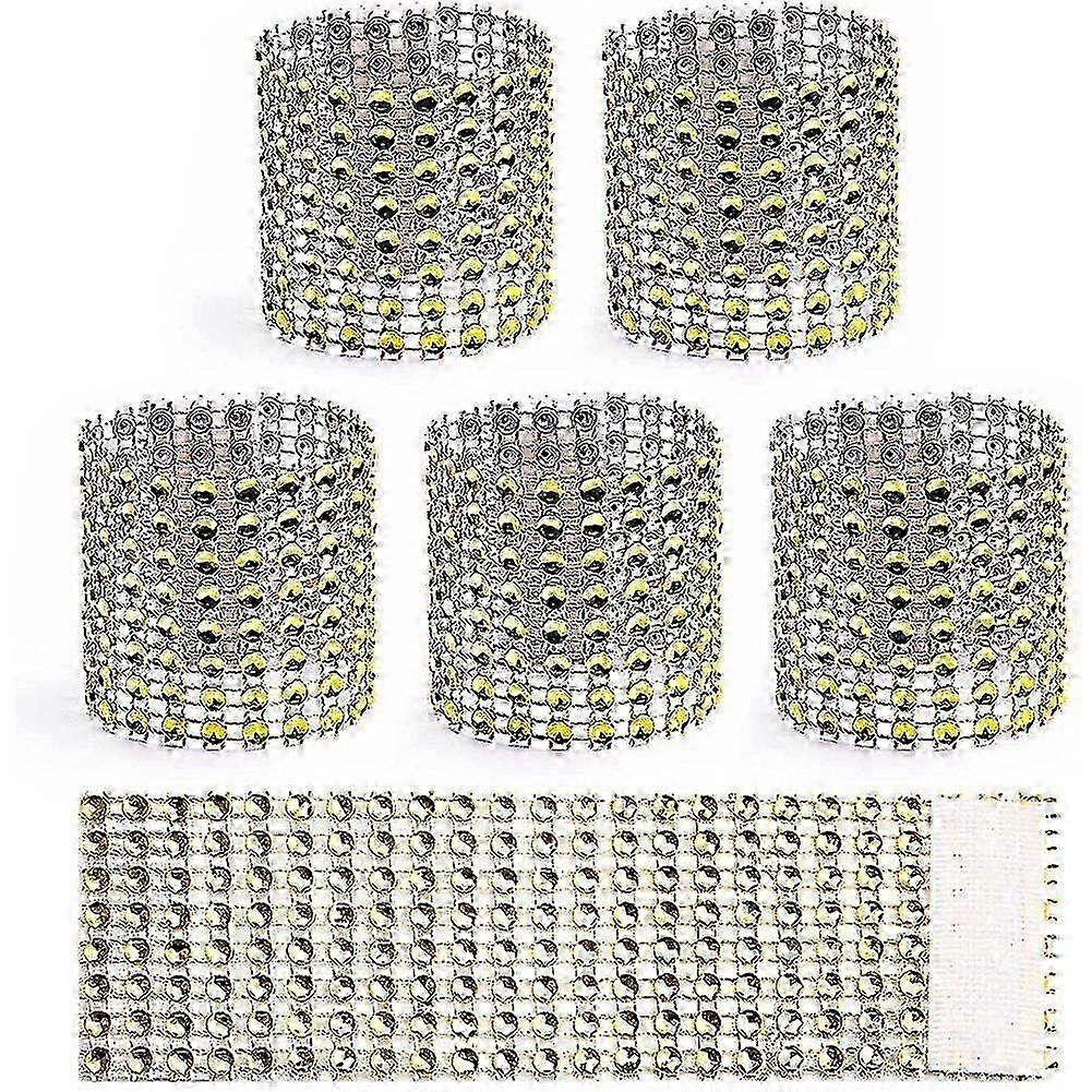 100 Disposable Rhinestone Napkin Bands Self Adhesive for Tables