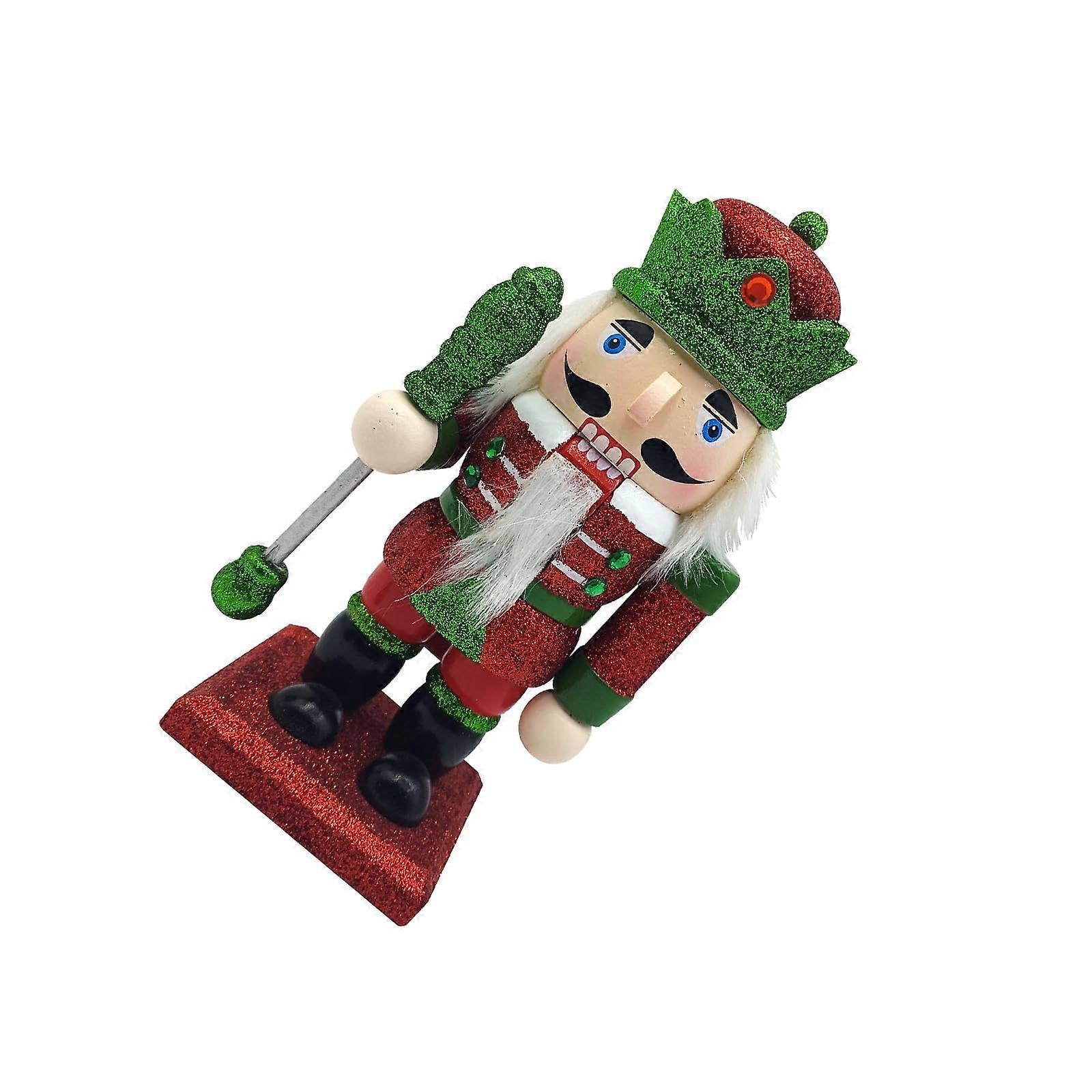Shimmering wooden nutcracker, soldier, 18 cm, collector's item, toy, Christmas, desktop ornament for seasonal display decorations Ref: 3995