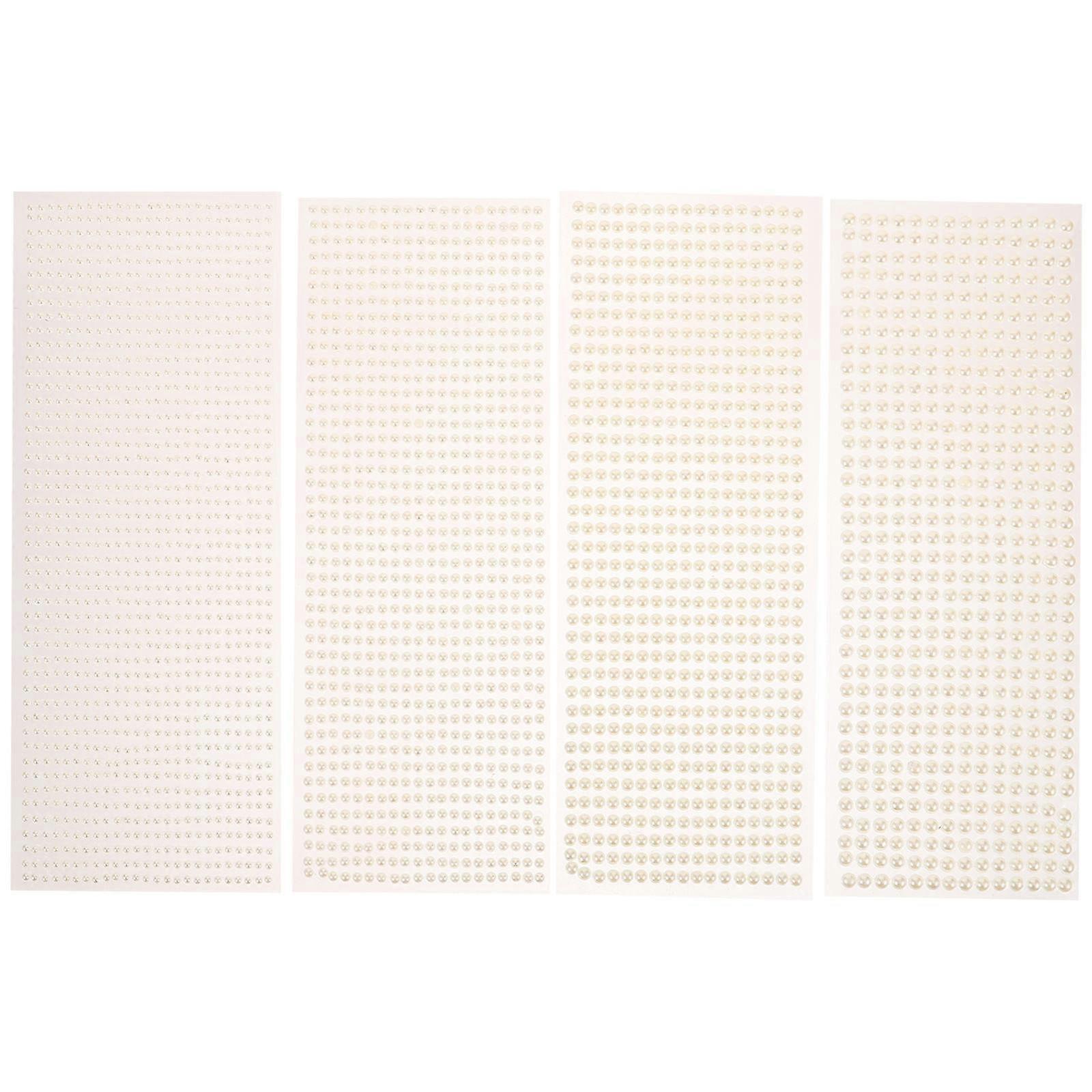 Sticker Pearls Pearl Embellishments Face Embellishment Stage Performances Plastic Round Fashion Style 4 Sheets