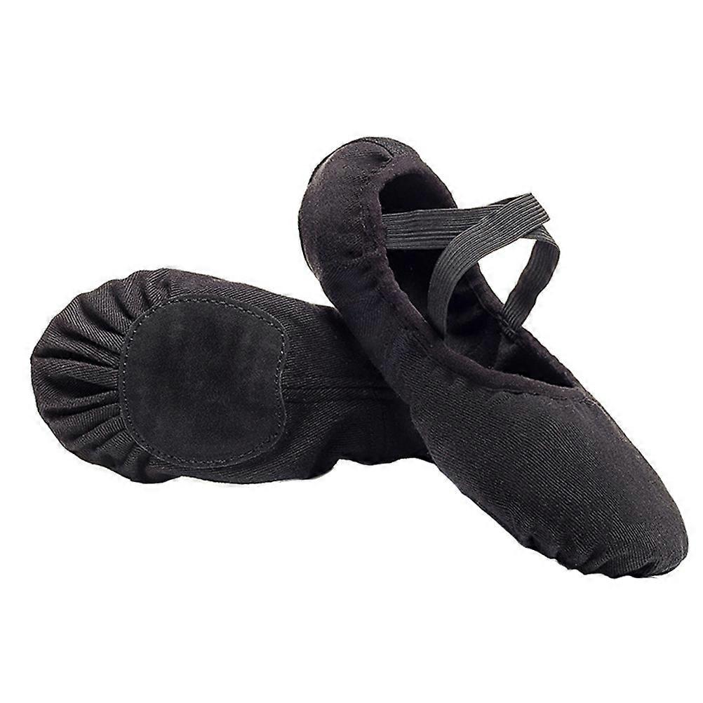 Ballet Slippers Non-Skid Split Sole Black Daily Practice 23.0-25.0CM 1Pair