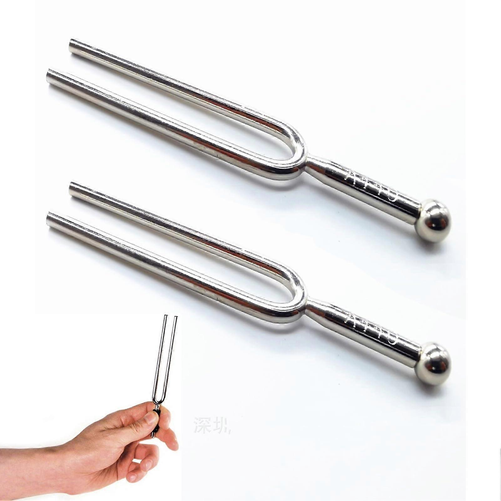 Tuning Fork A440 Hz Stainless Steel Set Of 2 With Cleaning Cloth And Black Storage Bag For Violin, Guitar Tuner Devices
