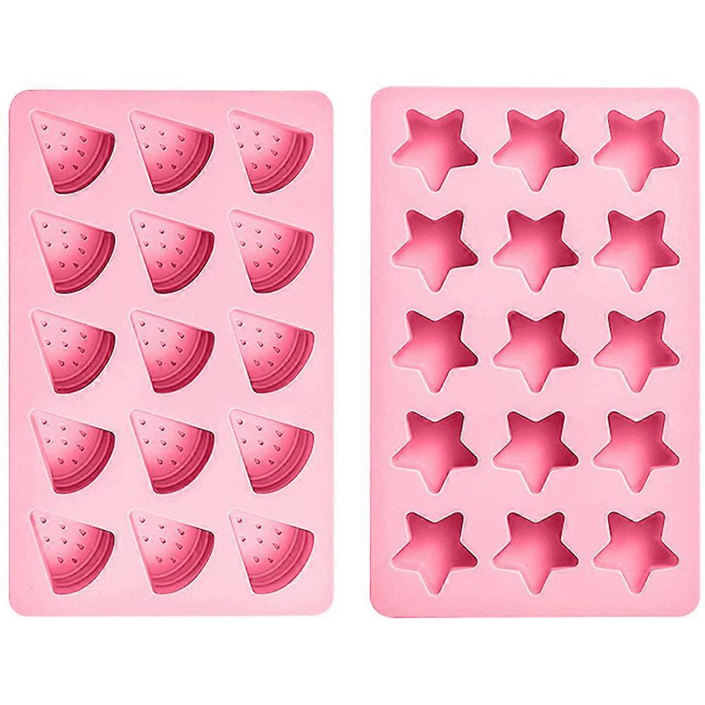 Silicone Ice Cube Shaped Grid Freezer Use Pink 2Pcs