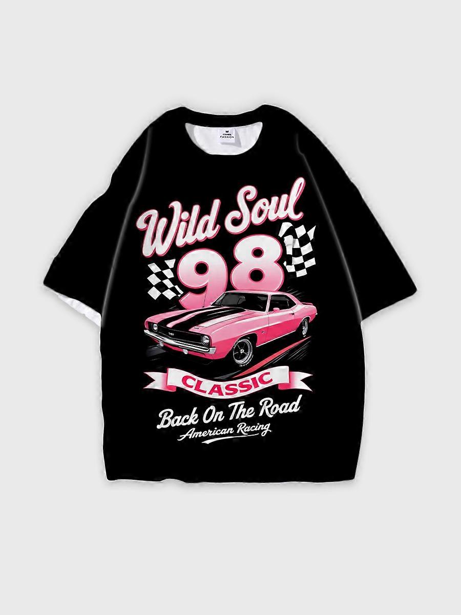 T-shirt round neck Pattern loose short sleeve JW2220