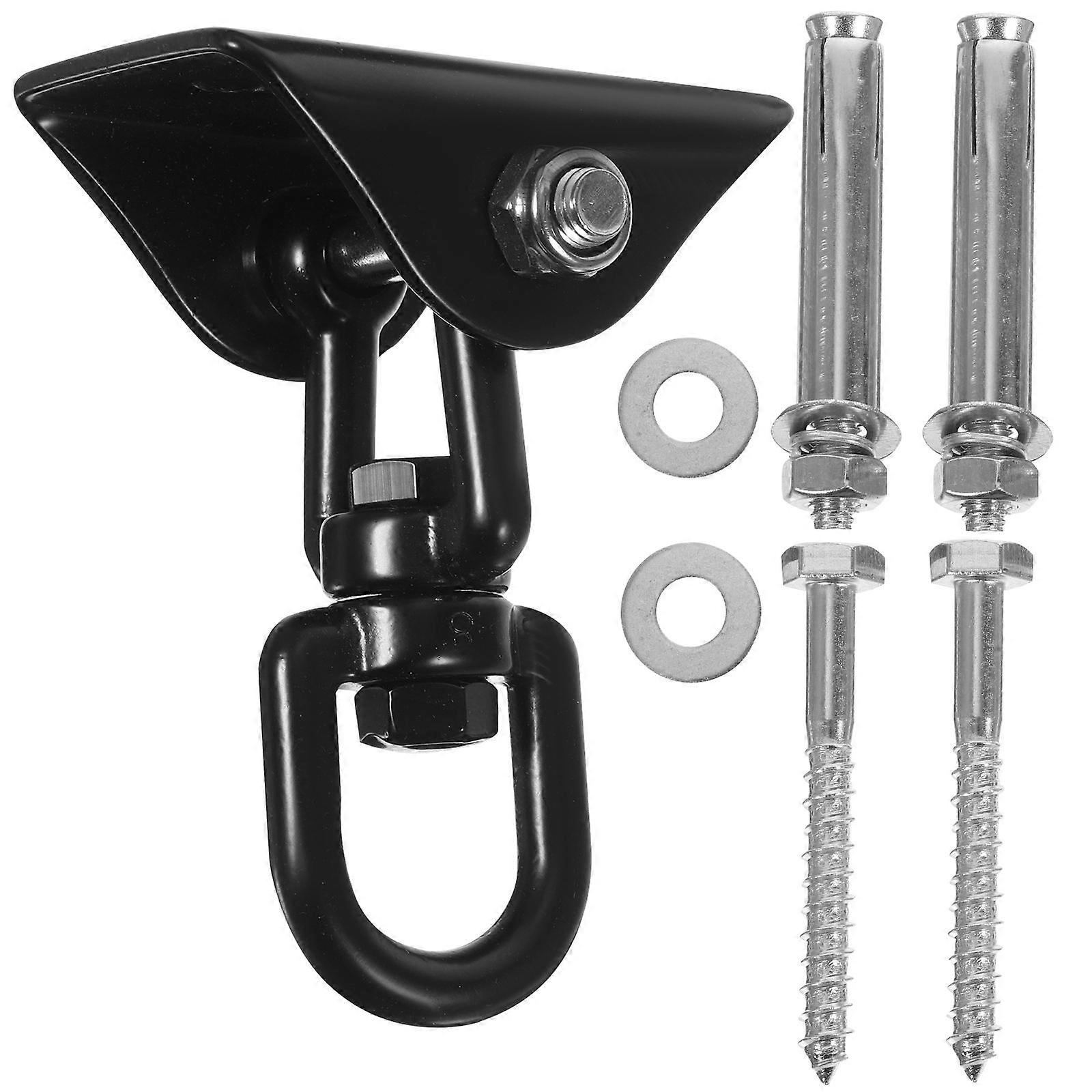 Heavy Duty Hammock Fixings Snap Hook Pad Eyes Plate Ceiling Hanger Black 7x4.5x9.5cm 1 Set