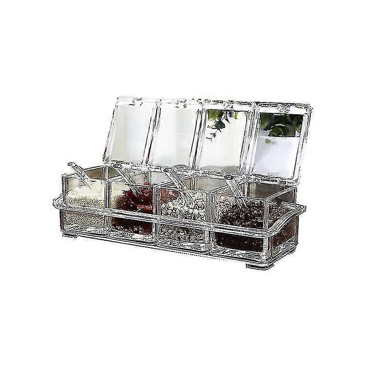 Seasoning Box With 4 Serving Spoons For Kitchen