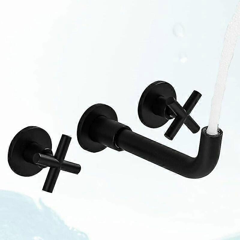Matte black bathroom faucet for wall mounted installation