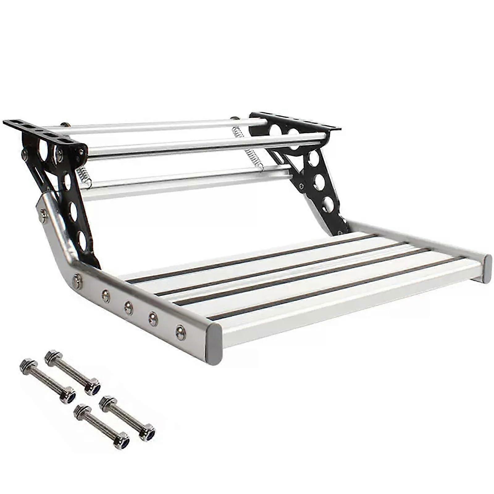Electric Manual RV Steps with Lighting for Campers, Vans, Travel Trailers, Supports 150 kg, Single Layer, Manual Operation