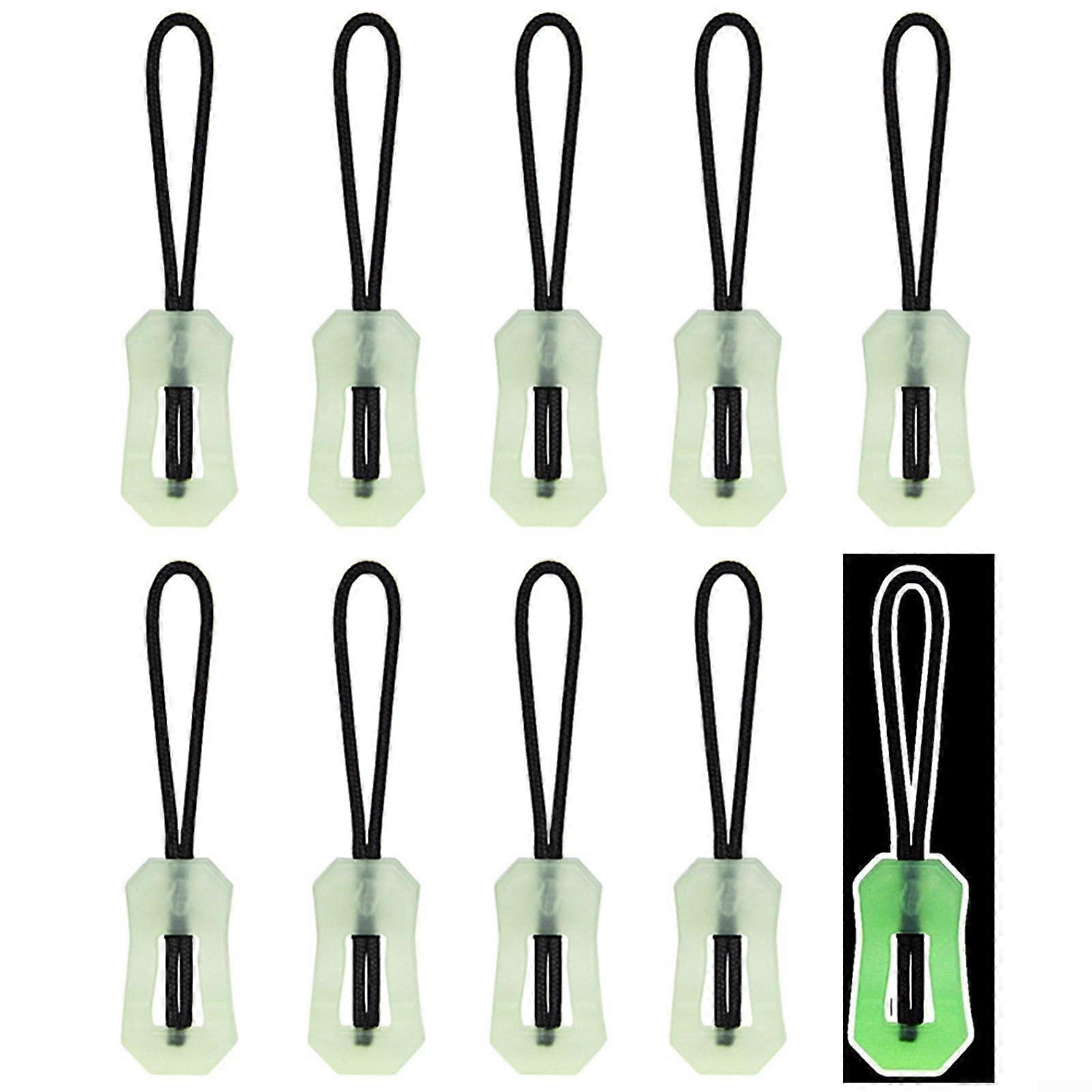 Glow in the Dark Zipper Pulls Set, 10-Piece for Easy Visibility on Tents, Backpacks, and Gear, Type 2