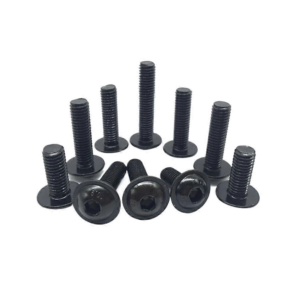 Black internal hexagon screws made of steel with flange and washer (M10 x 20mm)