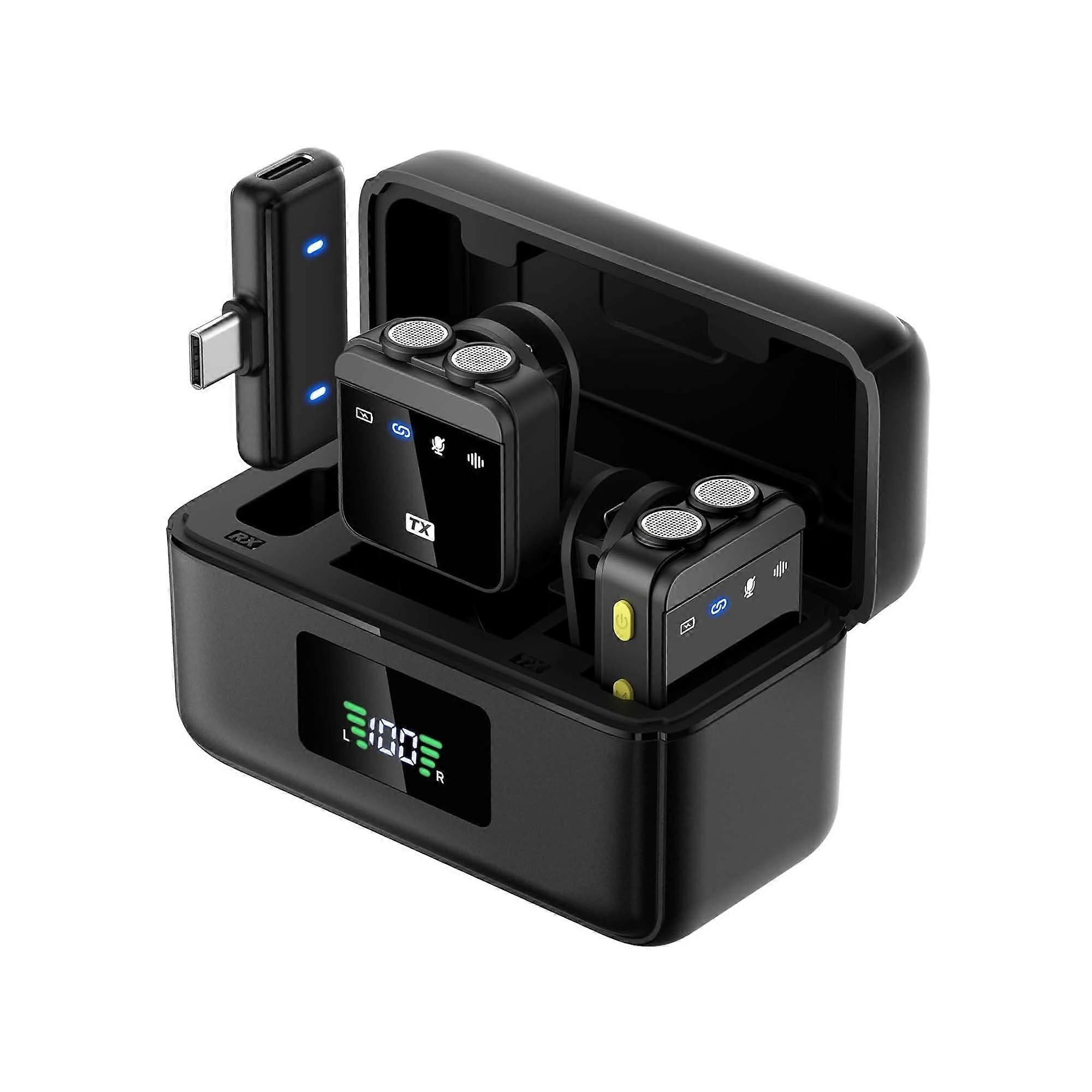 Wireless Lavalier Microphone For Podcasts, TikTok, YouTube, Livestream - Clip-On, Plug-and-Play, Noise Reduction, Dual