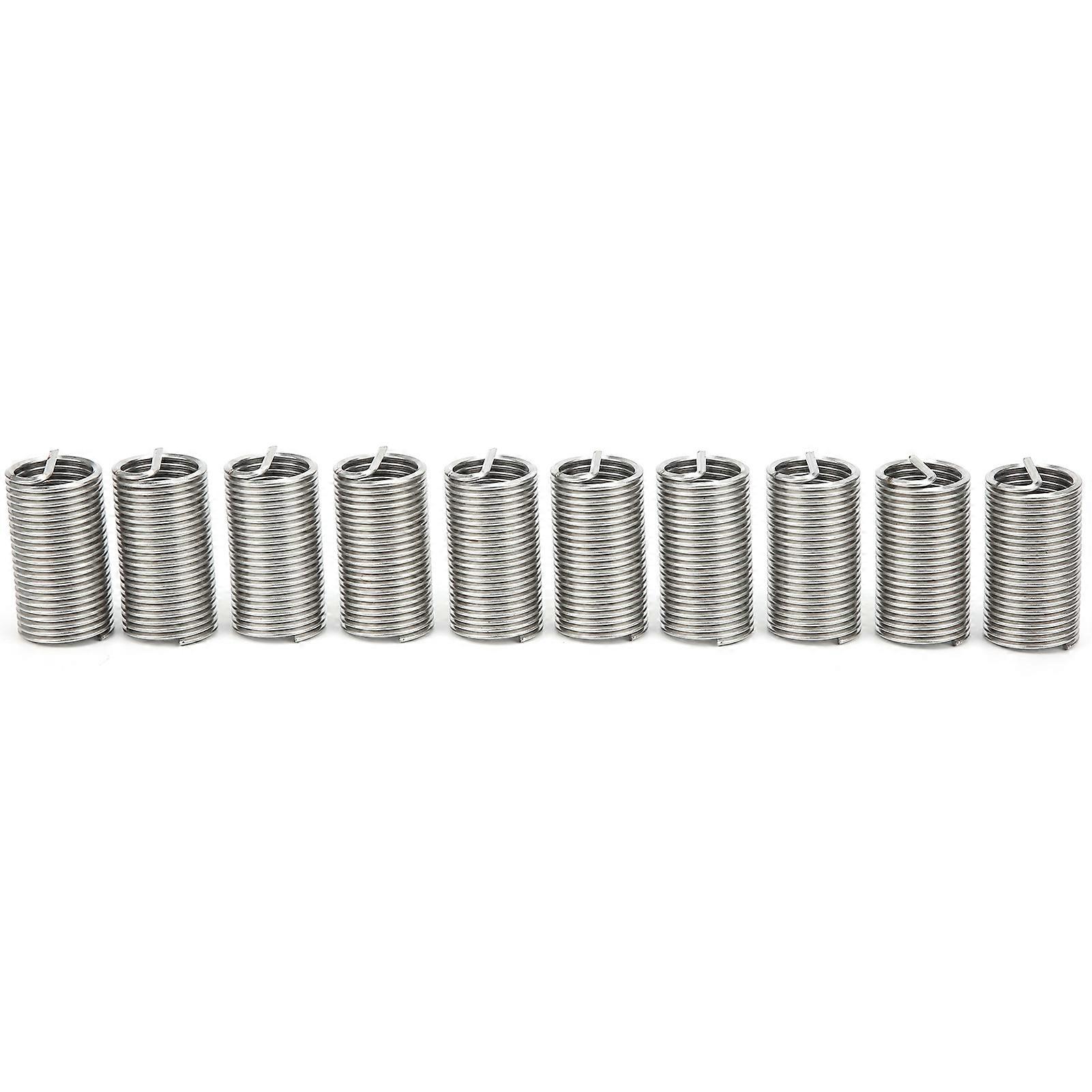10Pcs Wire Thread Insert Repairing Sleeve Bushing Nut Threaded Expansion Tool M18x2x3D