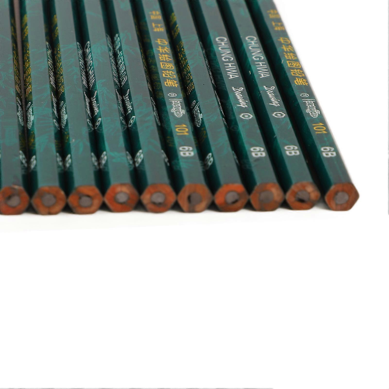 6B Drawing Pencils Drop Resistant Professional Portable Graphite Pencil Set for Sketching Shading Graphics