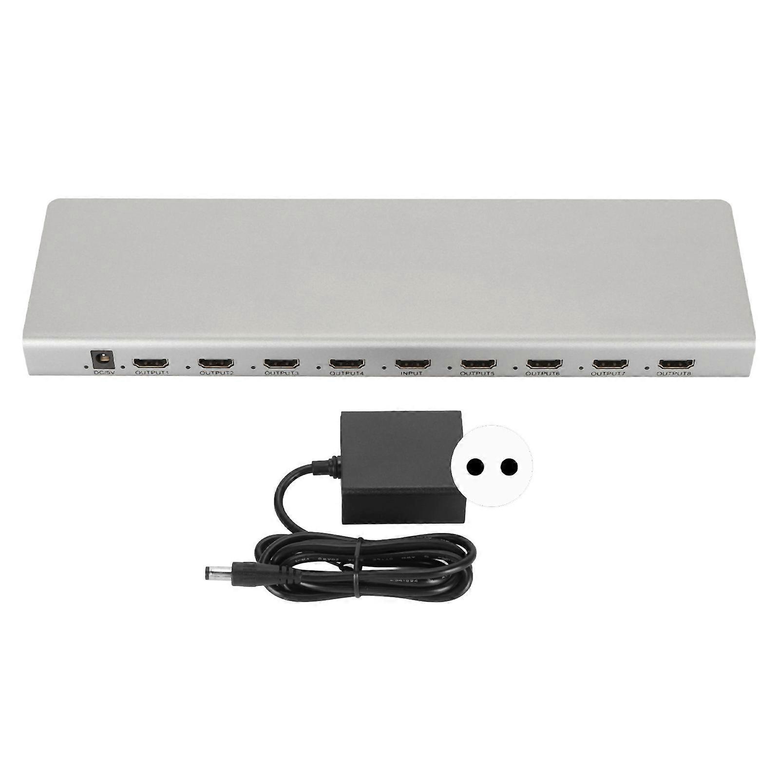 8K HDMI Splitter 1x8 - Professional 60Hz Switch for Projector, HDTV, Set Top Box, EU Plug