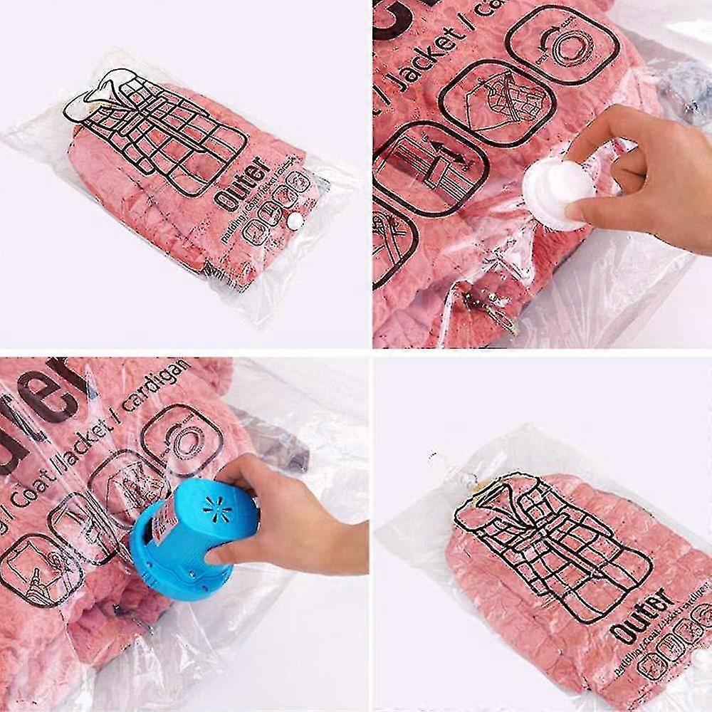 Hanging Vacuum Compression Bag with Side Pull Hook - Clothes Storage & Dust Cover for Organizing Clothing & Space Saving Solutions