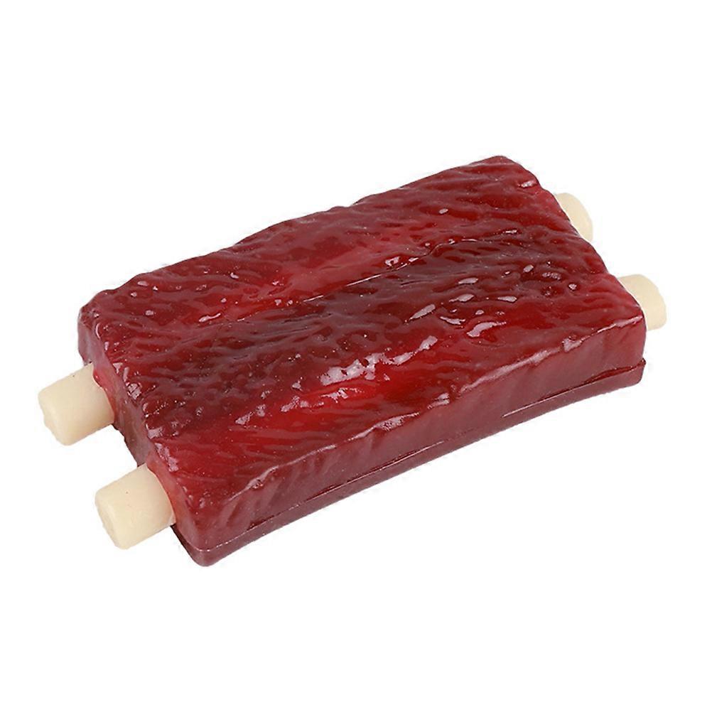 Pet Molar Stick Toy Dark Red Teeth Cleaning Indoor Play 10x4.5cm TPR 1Pcs