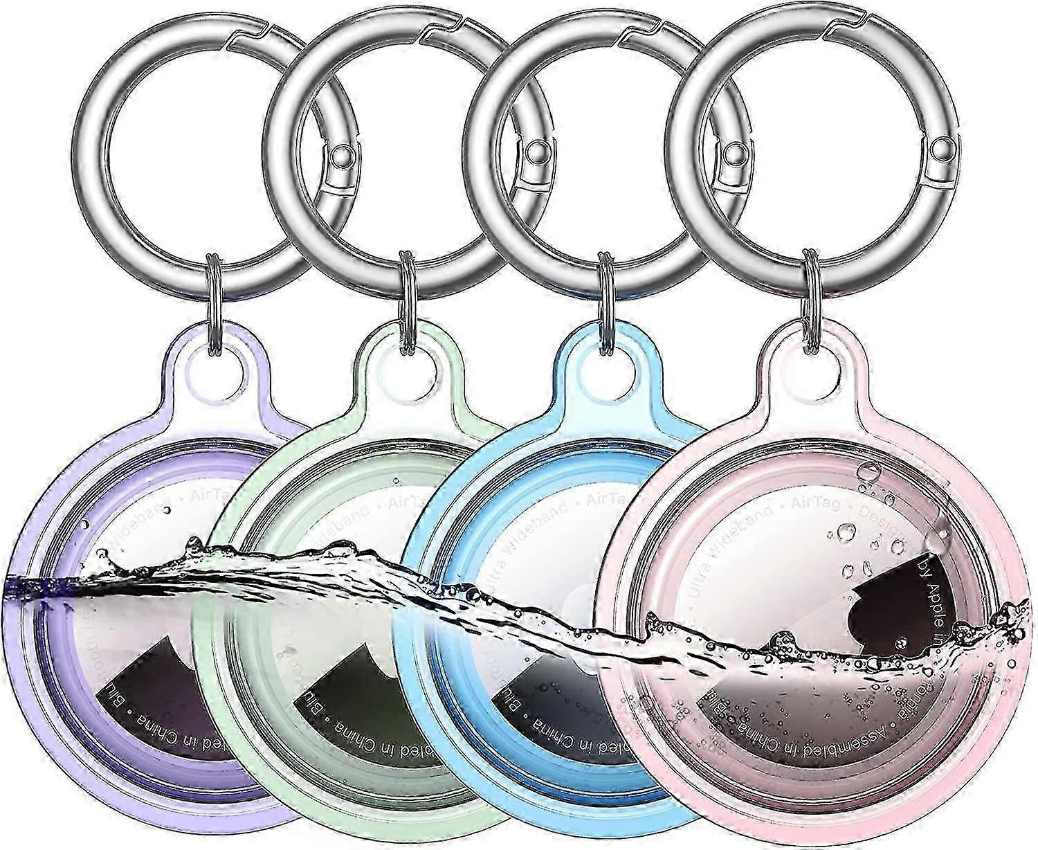 防水エアタグホルダー、4パックエアタグキーホルダー、エアタグケース(4色)