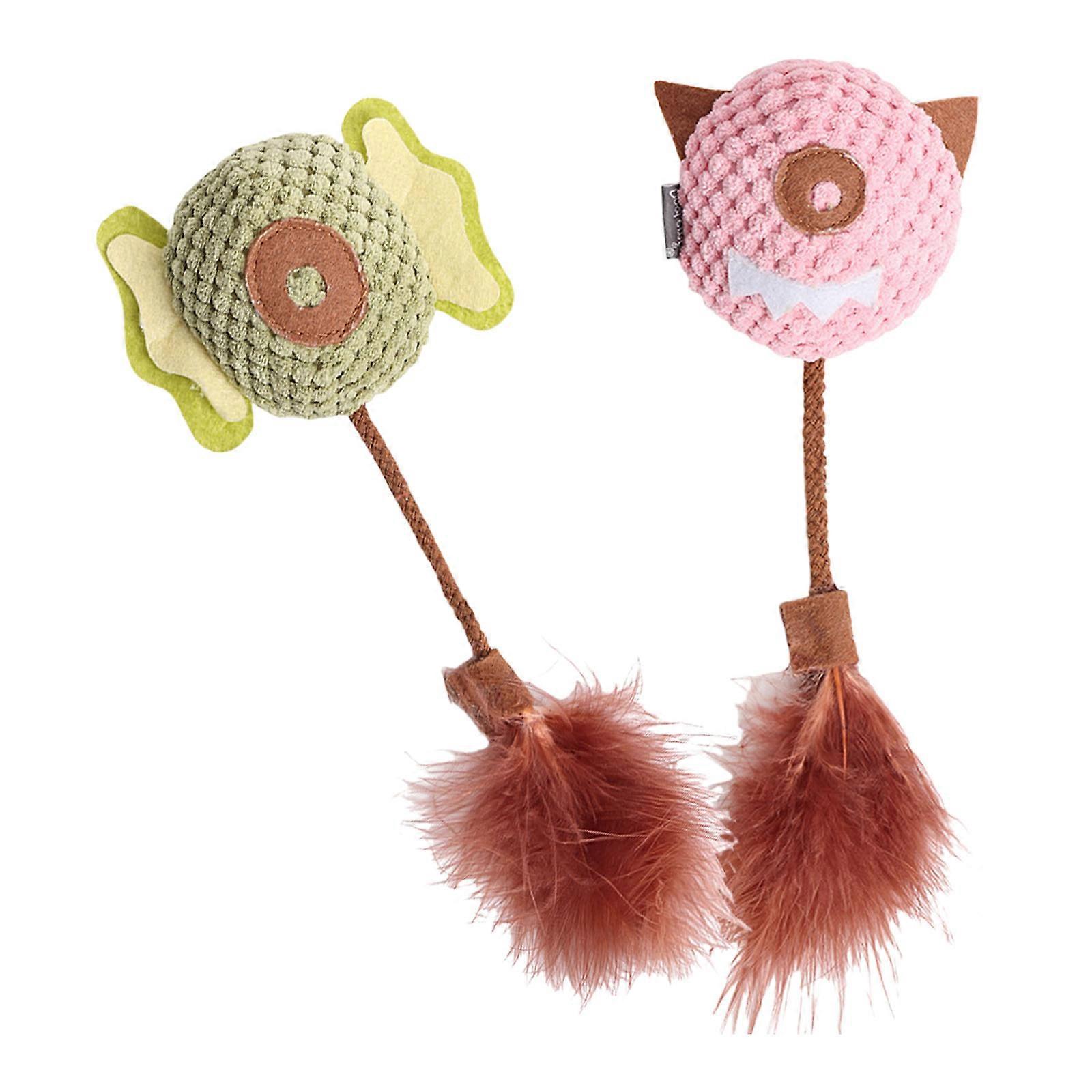 Catnips Chew Toy for Cats Squeaky Toy Cats Soft Toy Squeaky Teething Molar for Indoor Felines Play Chewing Toy pink plus green
