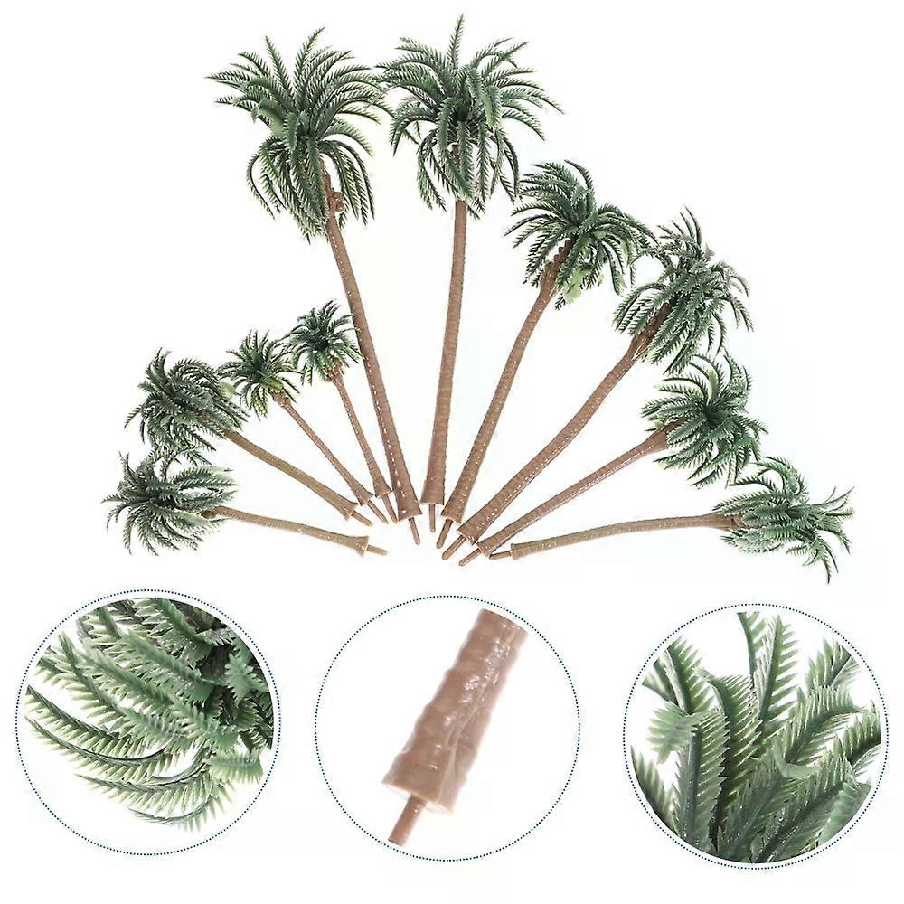 Palm Tree Models, 10 Pcs Green Plastic for Model Landscape Accessories