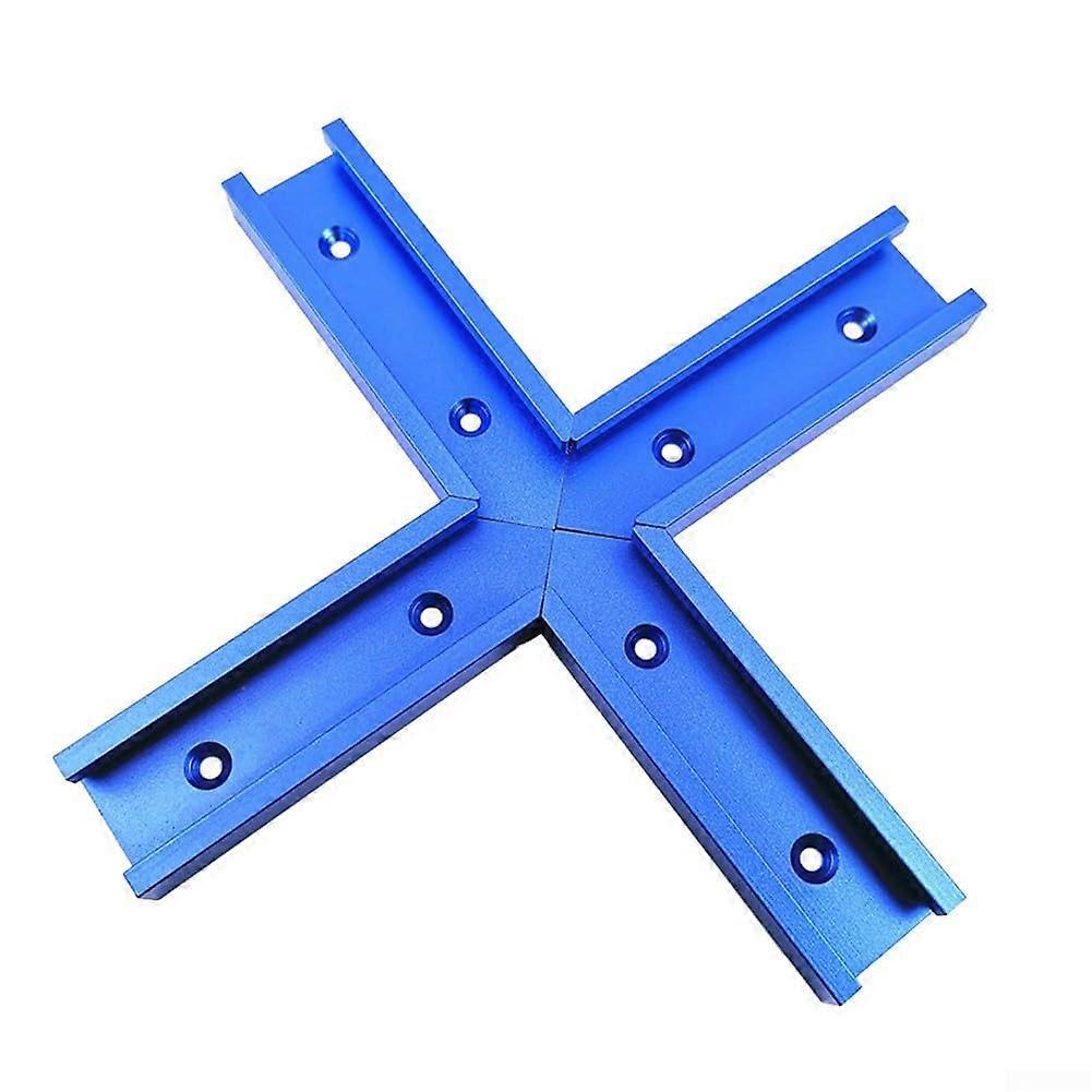 TTrack Miter Slot Gate Aluminum Alloy Woodworking Chute 30 Type T Rail Phillips Miter Gauge Guide Rail with Holes (Blue) Blue