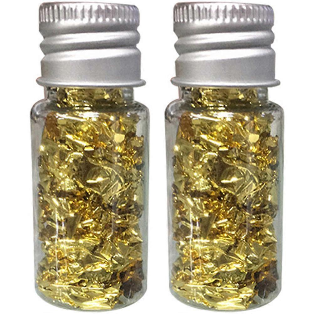 Metallic Foil Chips For DIY Projects Home Users Sticker Art 2 Bottles