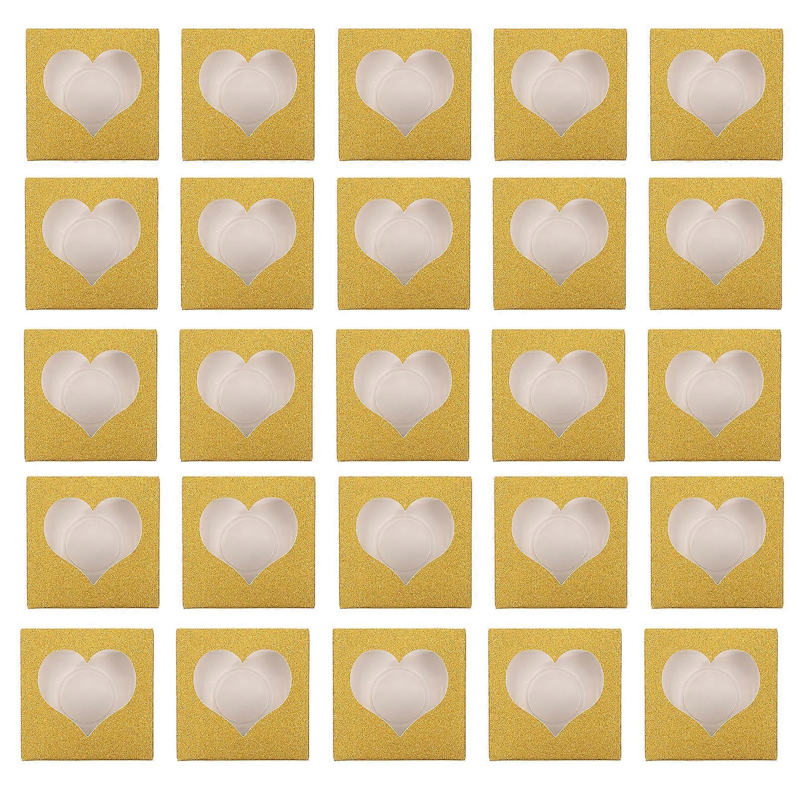 Transparent Window Eyelash Packaging Box For Eyelash Management With Rectangular Shape In Golden Color 50Pcs