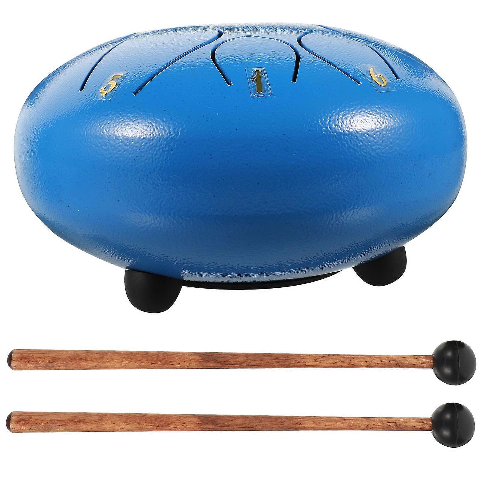Hand Drum Tongue Drum Kit Percussion Instrument For Family Gatherings Round Shape Blue Color Titanium Alloy 15X7CM 1 Set