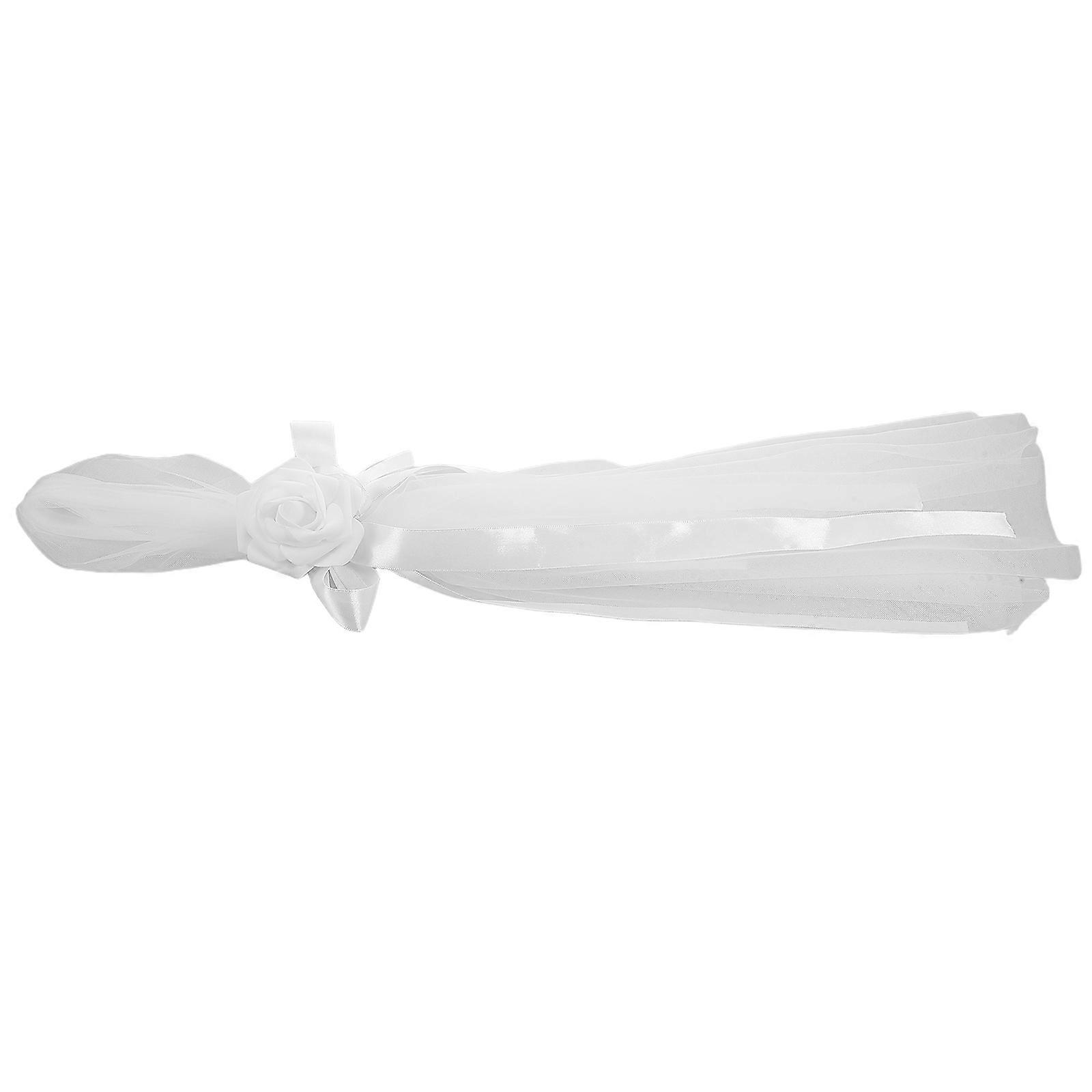 White Wedding Chair Back Flower Decor for Ceremony Aisle Enhances Romantic Atmosphere with Polyester Silk Cloth 6 Inches