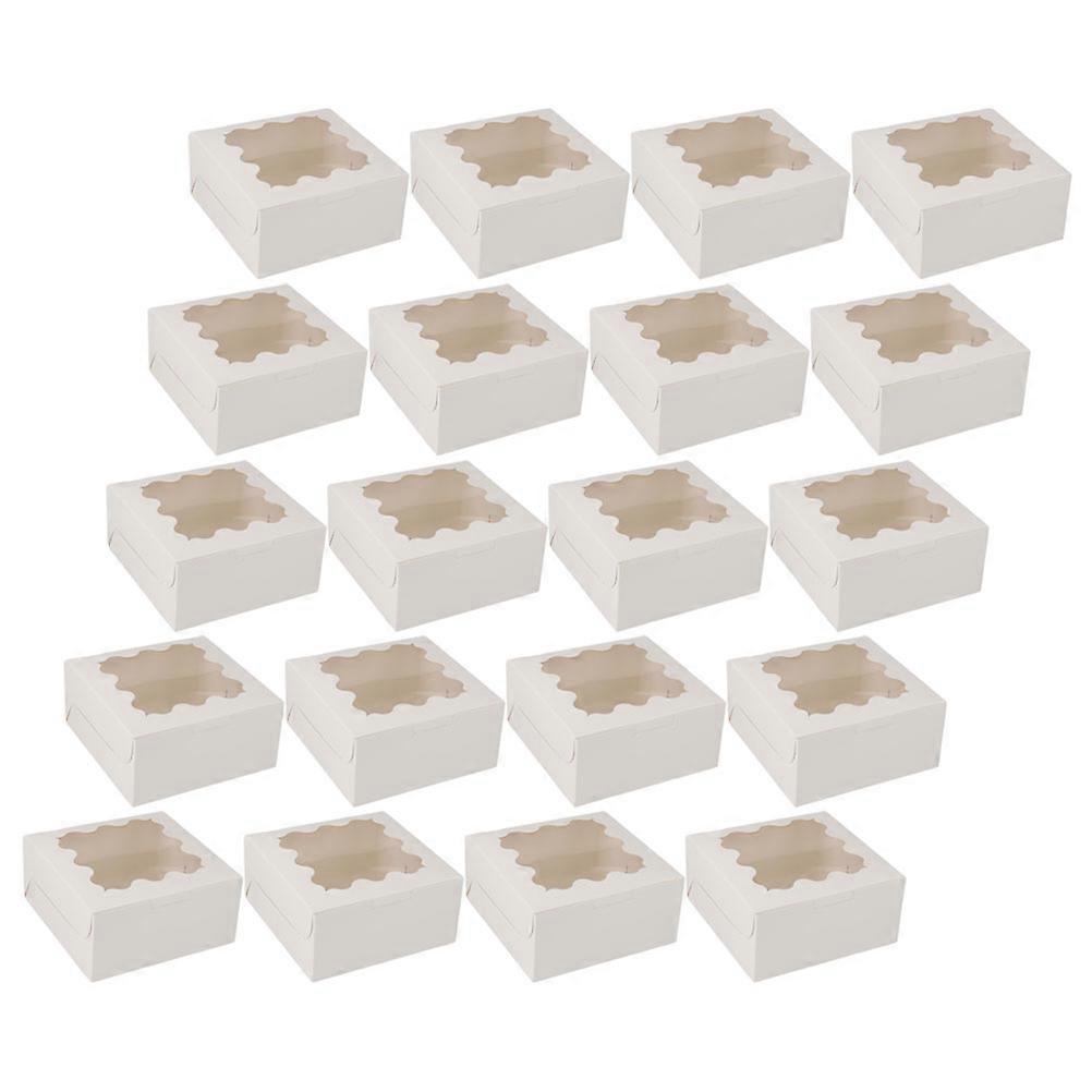 White Paper Cake Boxes with Clear Window for Wrapping Lightweight and Easy to Carry Perfect for Desserts 20 Pieces