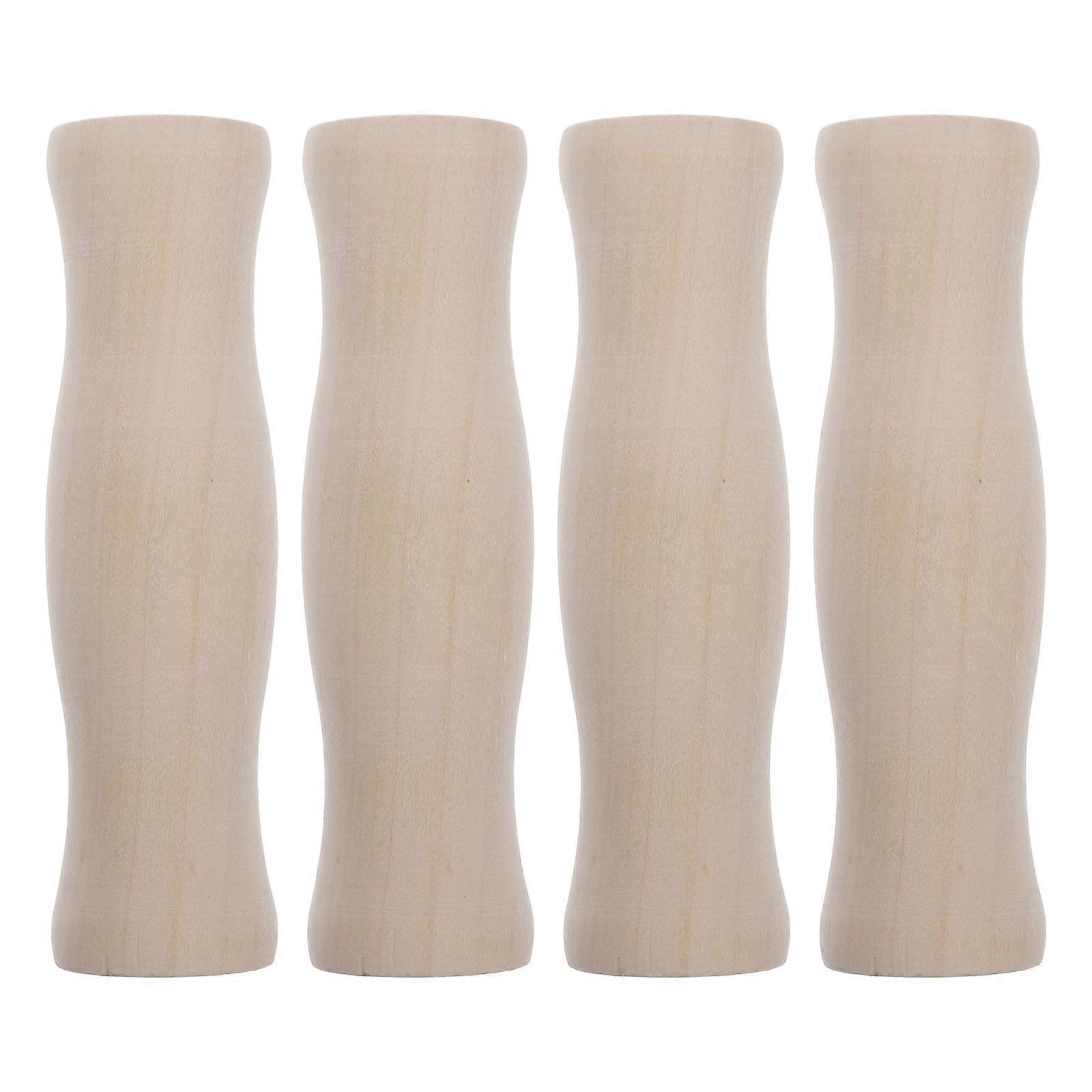 Bbq Tool Wooden Handle Replacement For Outdoor Grilling And Cooking Ergonomic Grip Khaki 4Set