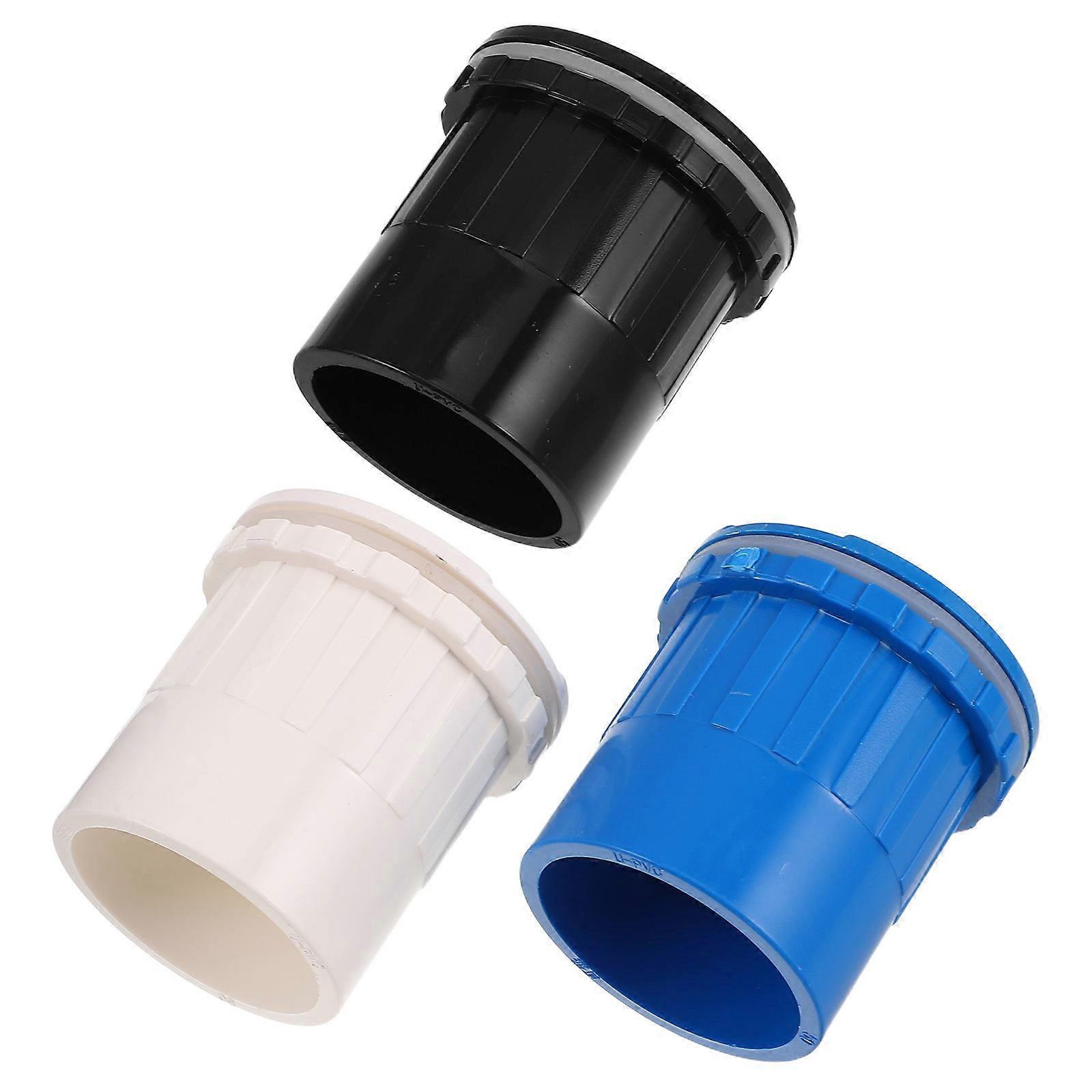 Pipe Fitting Flat Head Drain Outlet White Aquatic Environment Maintenance 3Pcs