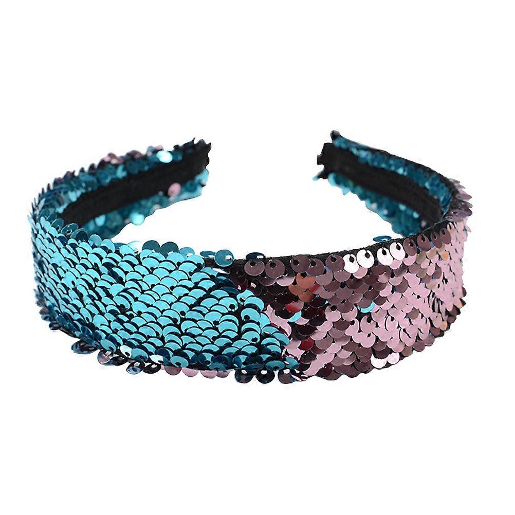 Elegant Sequin Headband for Women Reversible Design Cloth Multi Color Fits All Occasions 7 Inches