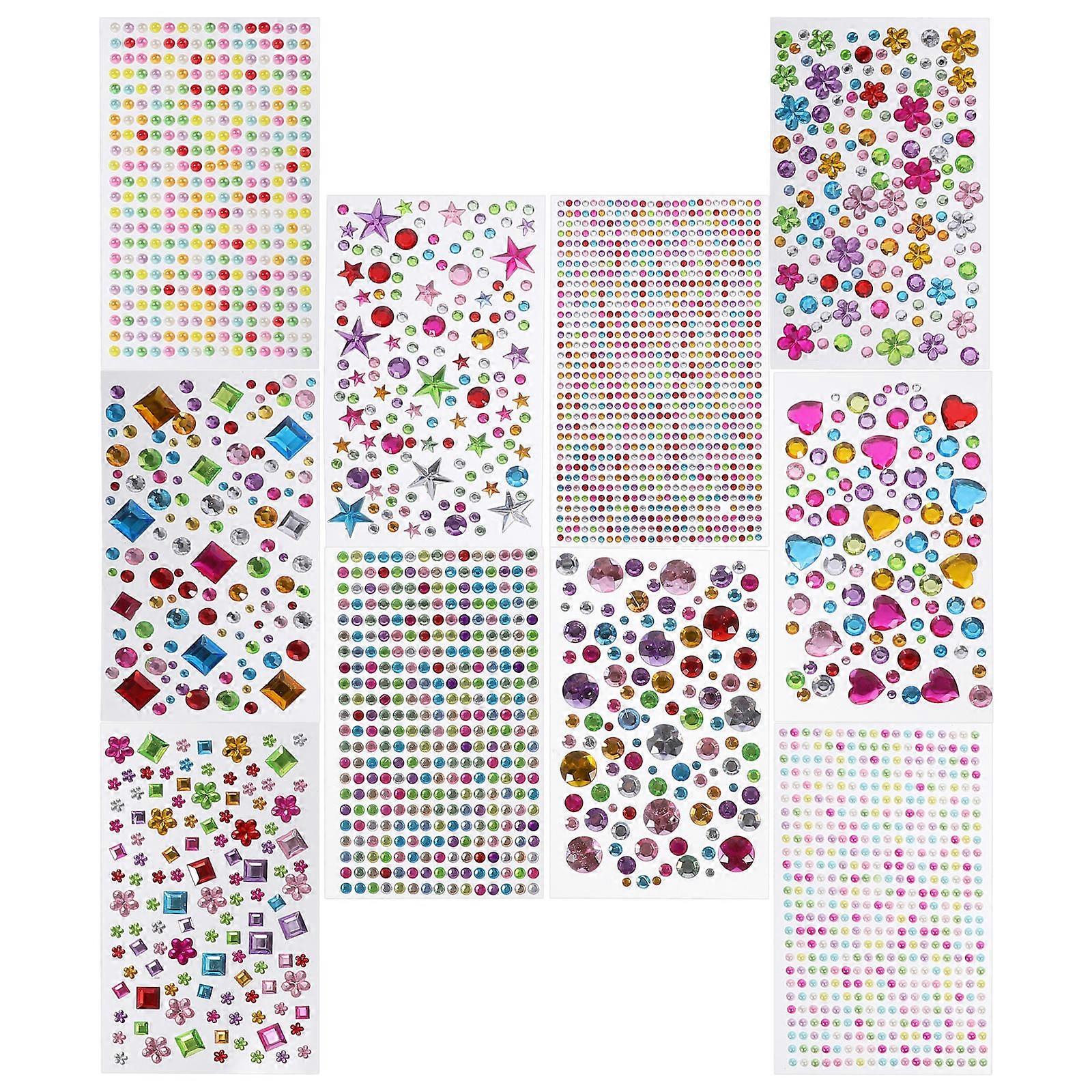 Craft Gems Stick on Acrylic Assorted Color Glitter for DIY Bag Unique Adorable Designs