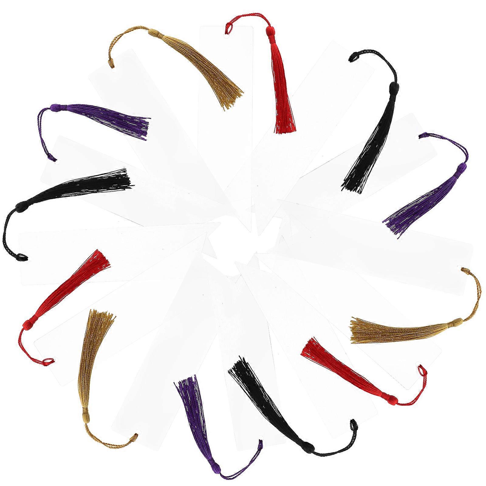12Set Blank Acrylic Bookmarks For Writers Readers And Friends 15.00X4.00X0.10Cm Assorted Color Decoration Waterproof
