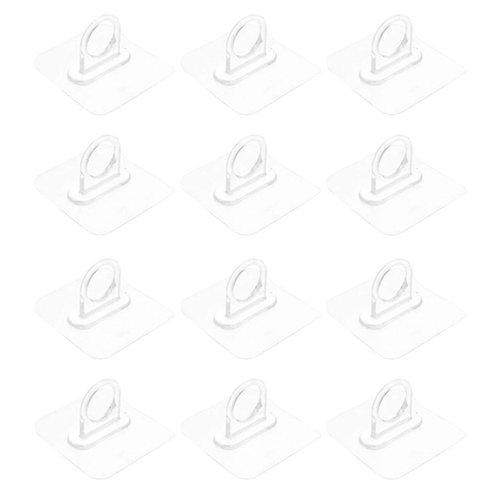 Transparent Adhesive Wall Hooks (12pcs) – Multi Functional Self Sticking Racks for Kitchen, Bathroom, and Home Organization of Toiletries and