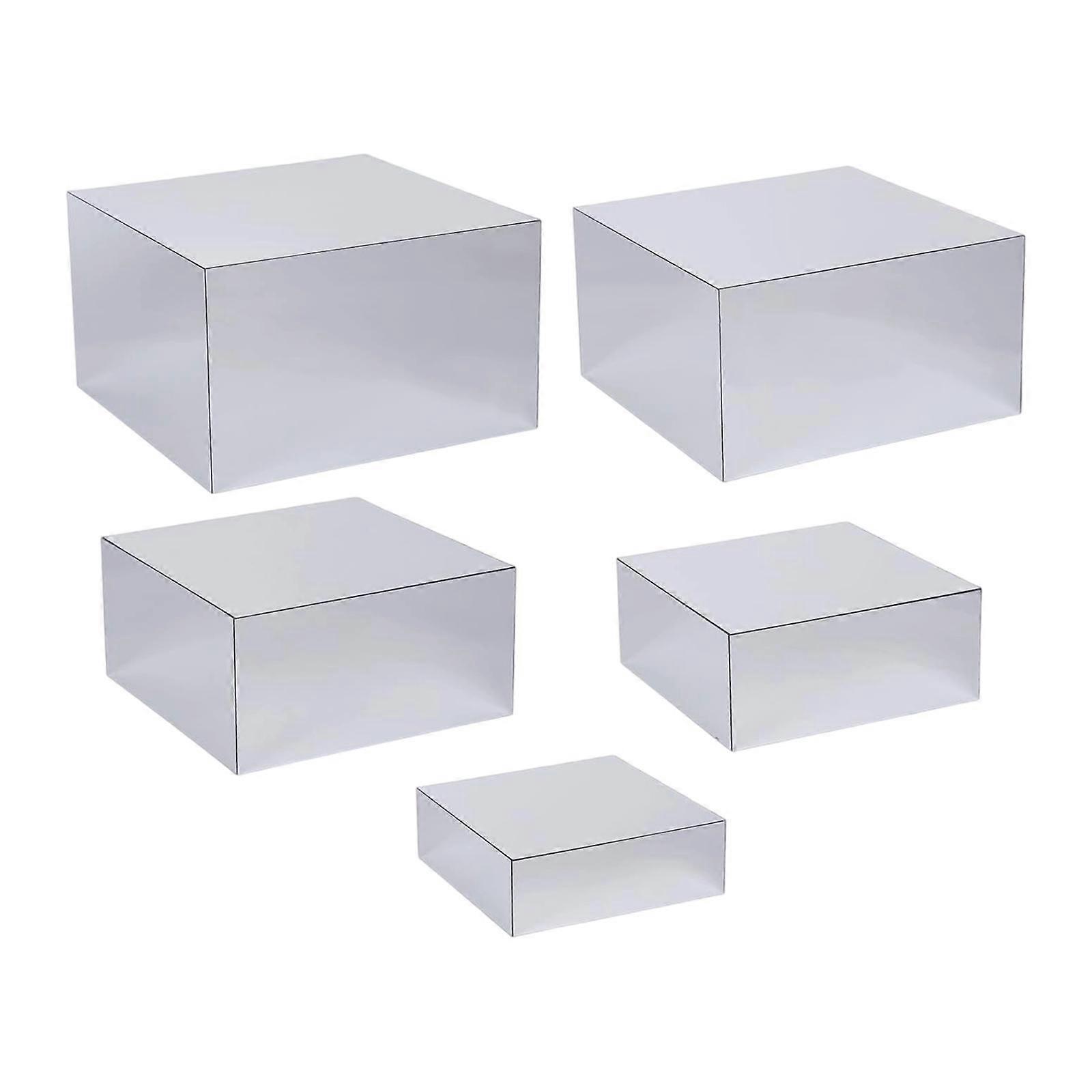 5x Acrylic Nesting Risers Display Stand Buffet Anklets Organization Cube Box
