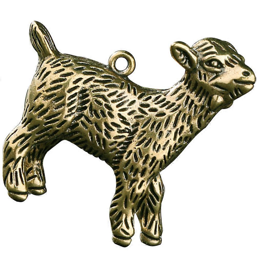 Golden Brass Sheep Figurine for Decorative Use with Craftsmanship