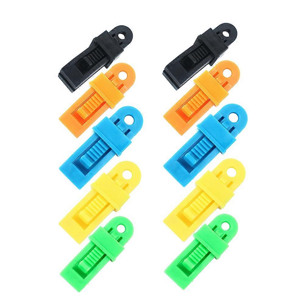 Camping Tarp Clips 10 Pcs Strong Anchor Fasteners For Tarps Picnics Assorted Color Water Resistance Design