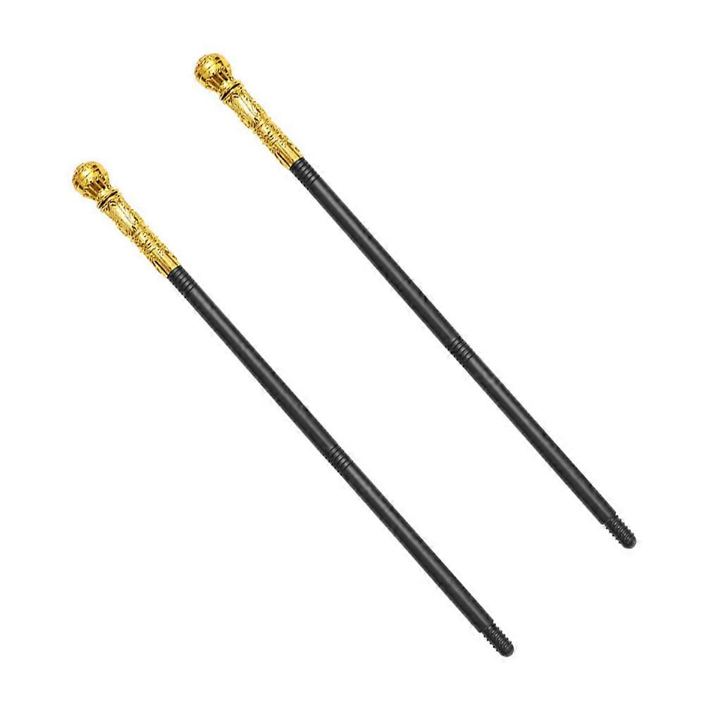 Black Plastic King Scepter Costume Prop for Party 2Pcs