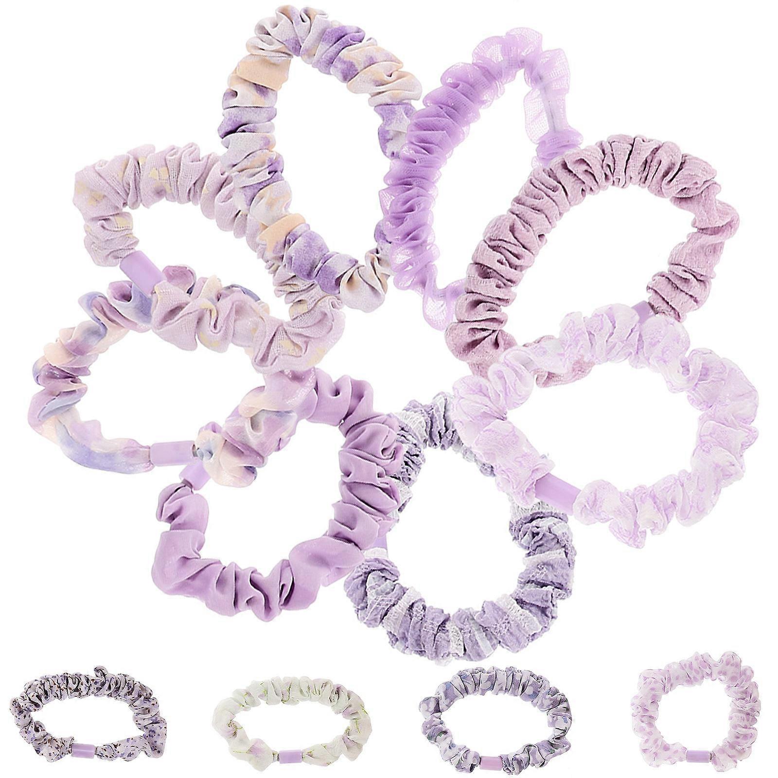 12Pcs Purple Elastic Hair Scrunchies for Girls and Women's Hair Accessories Ideal for Decoration