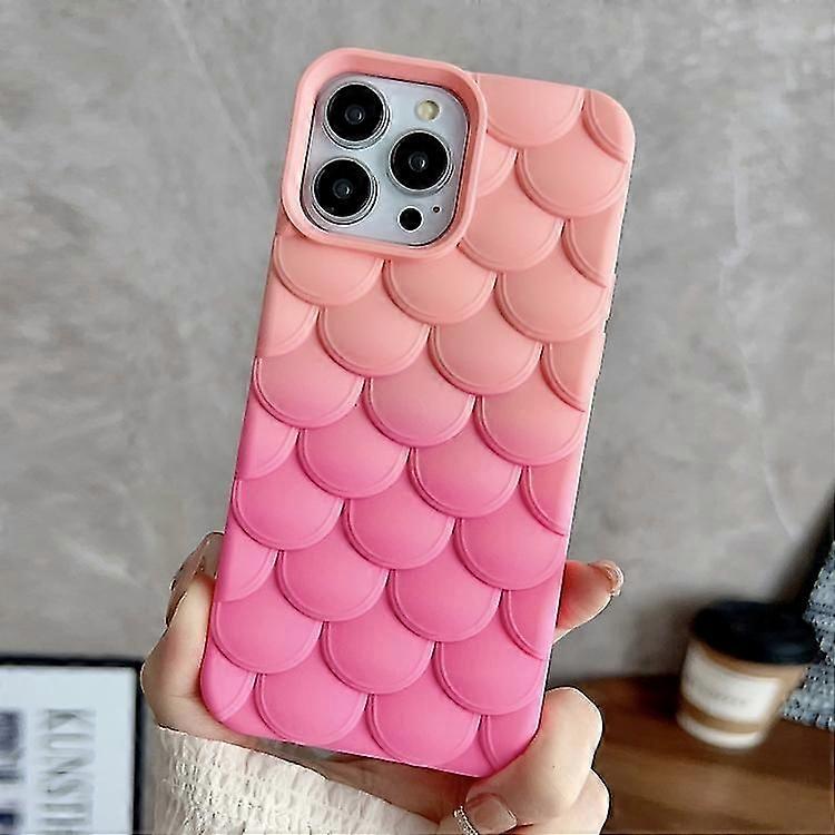 For iPhone 13 Pro Max Gradient Mermaid Scale Skin Feel Phone Case