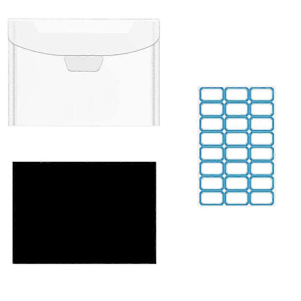 52 Transparent Plastic Sleeves for Rubber Stamps with Magnetic Sheets, Reusable Pockets, 5x7 Inches