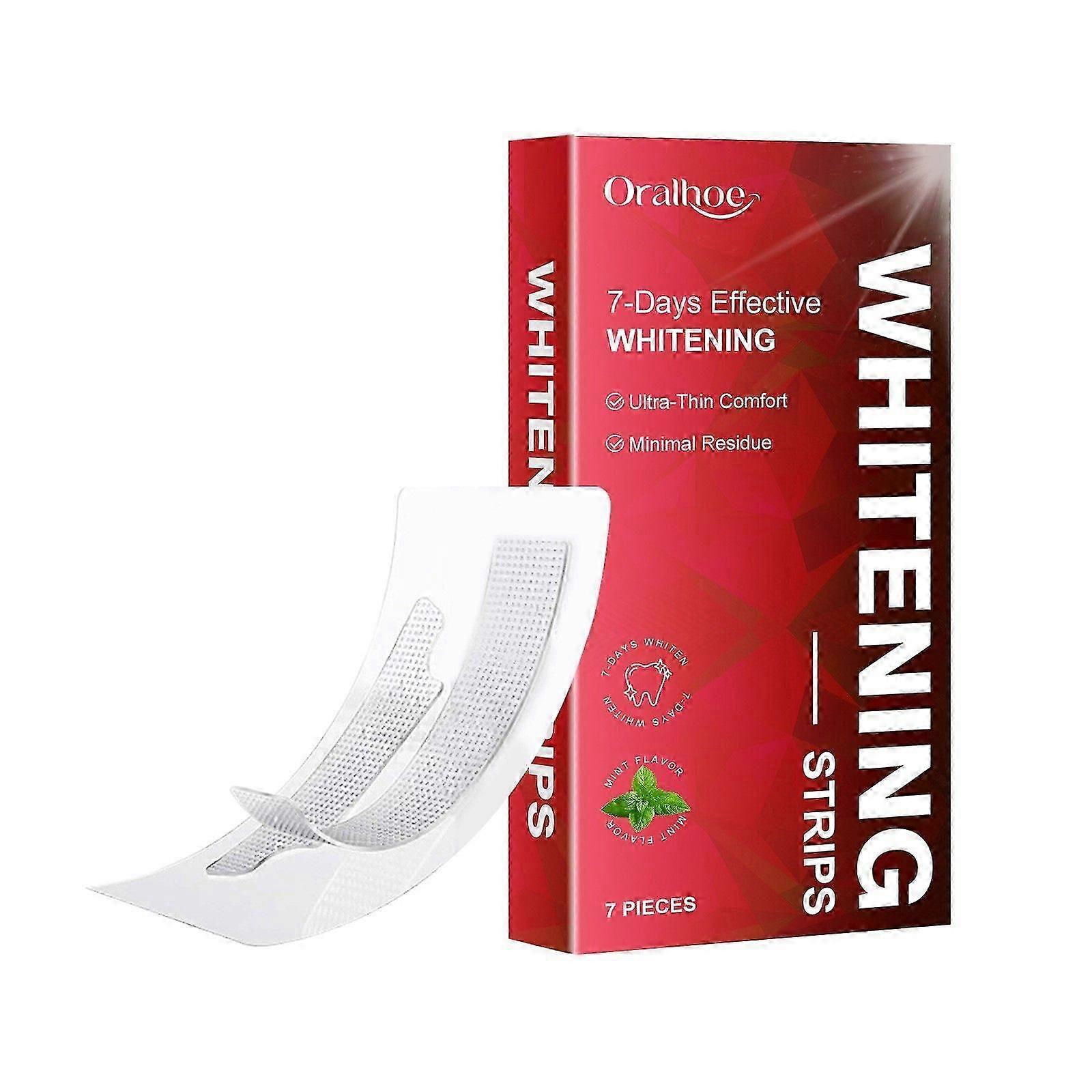 Teeth Whitening Strips Enamel Safe Stain Removing Dental Whitener for Wine, Coffee and Other Stains Removal Teeth Strips 7 Strips