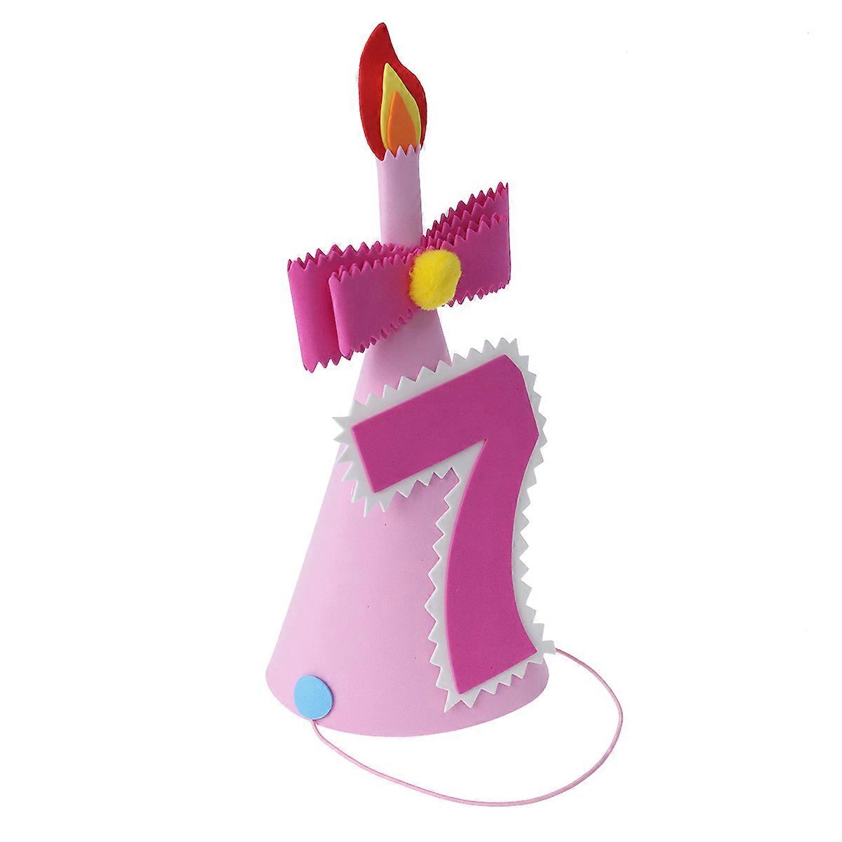 Pink Birthday Hat for Kids with Unique Design EVA Material Perfect for Party Photos and Gifts 7 Inch
