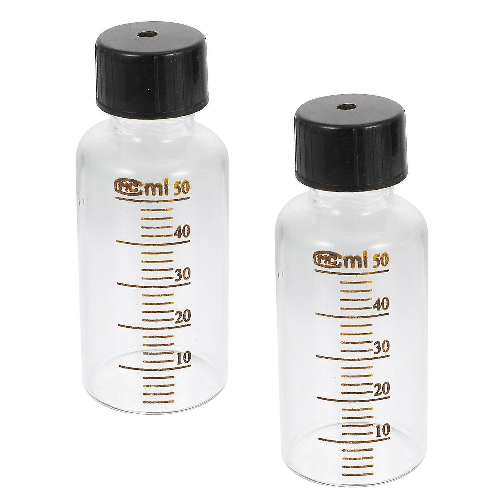 Transparent Glass Vials 50ml Leak-Proof Laboratory Sample Vial Designed For Sealing Effect 2Pcs