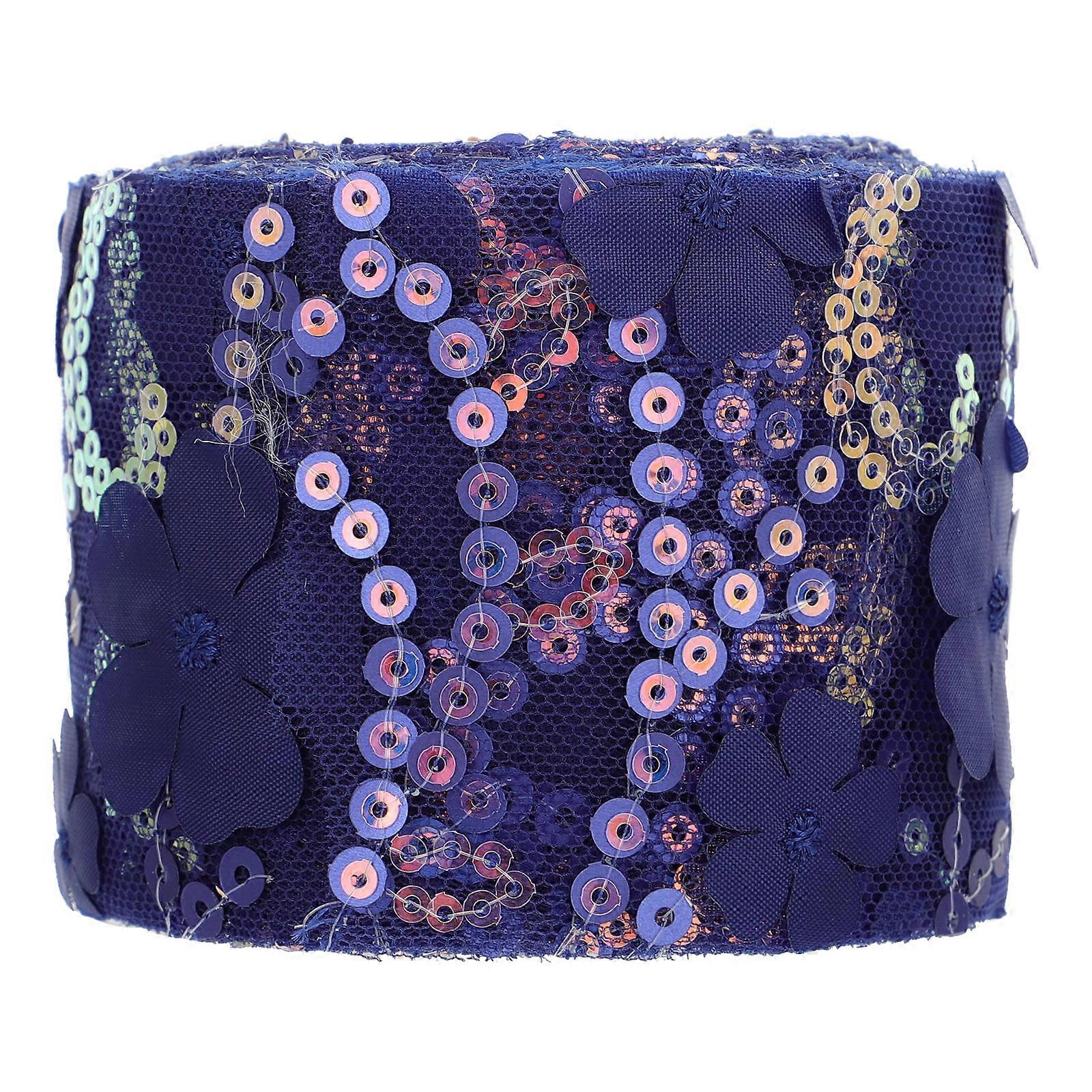 Floral Polyester Ribbon Embroidered Sequin Shoe and Clothing Accessories 8X8X6CM DIY Set